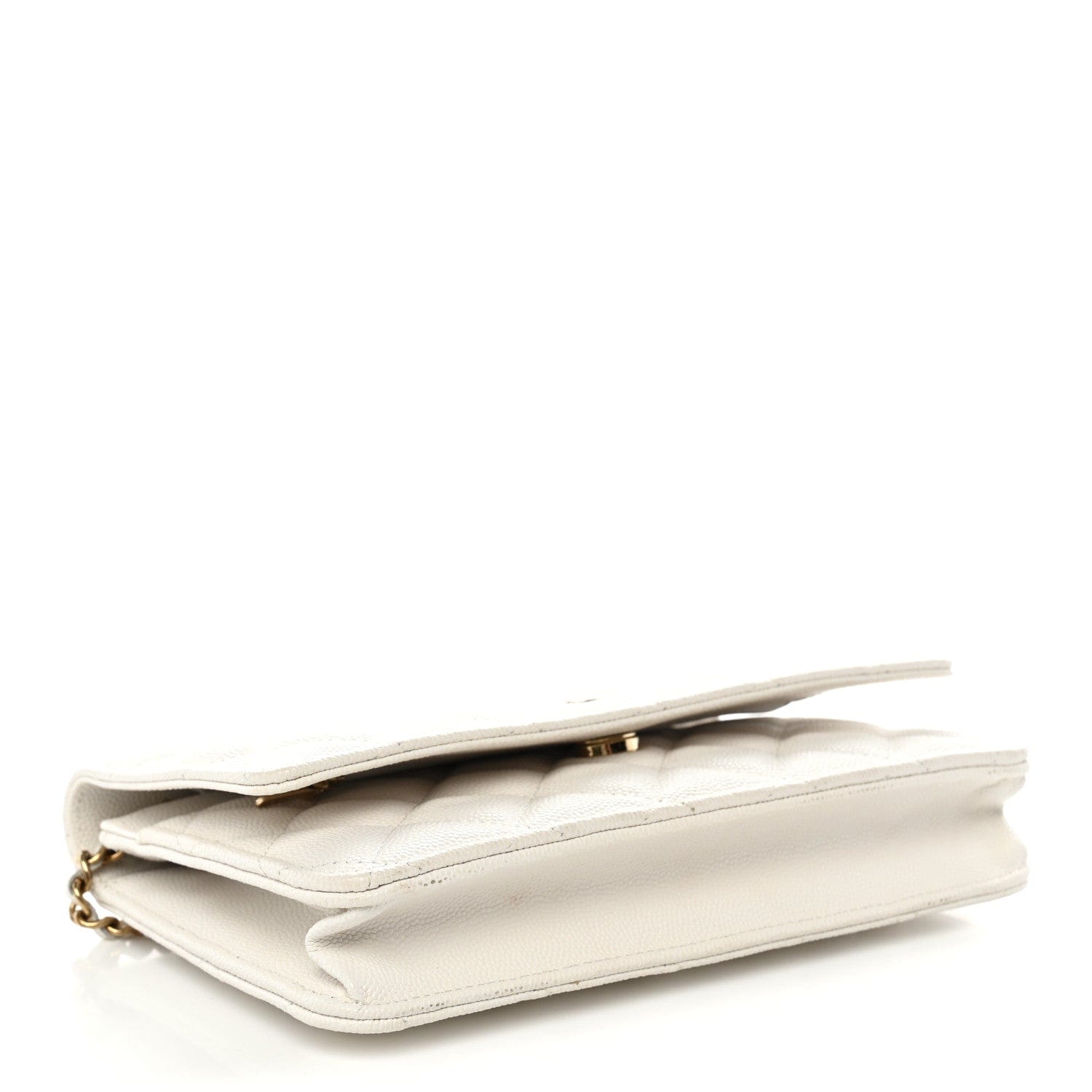 Chanel Caviar Quilted Wallet on Chain WOC White