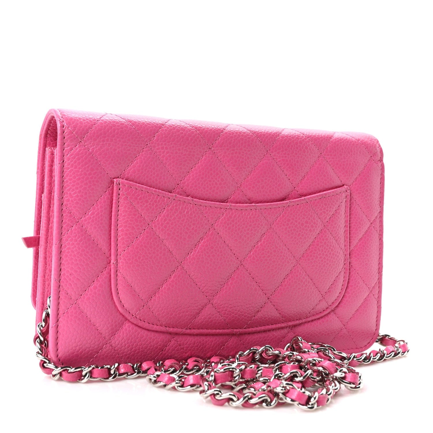 Chanel Caviar Quilted Wallet on Chain WOC Pink