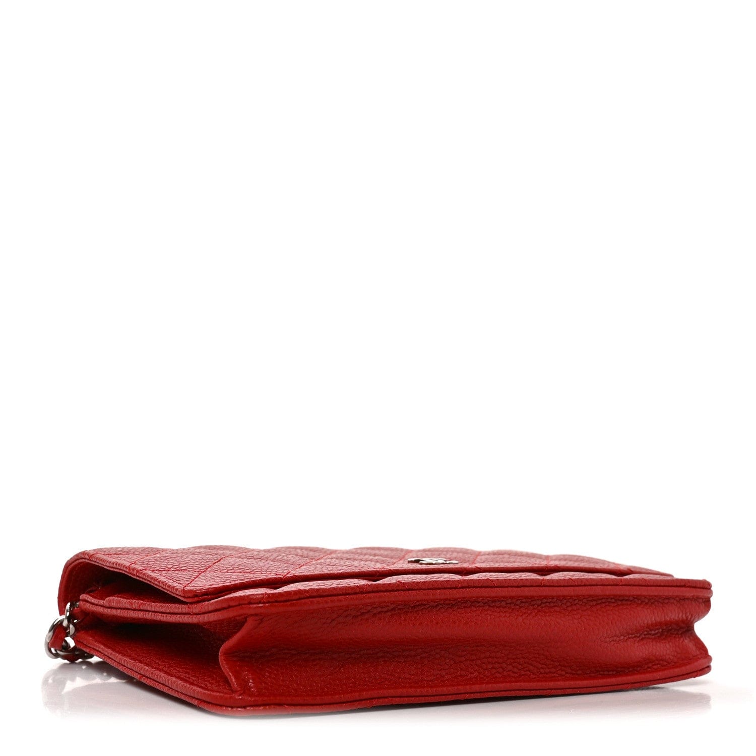 Chanel Caviar Quilted Wallet on Chain WOC Red
