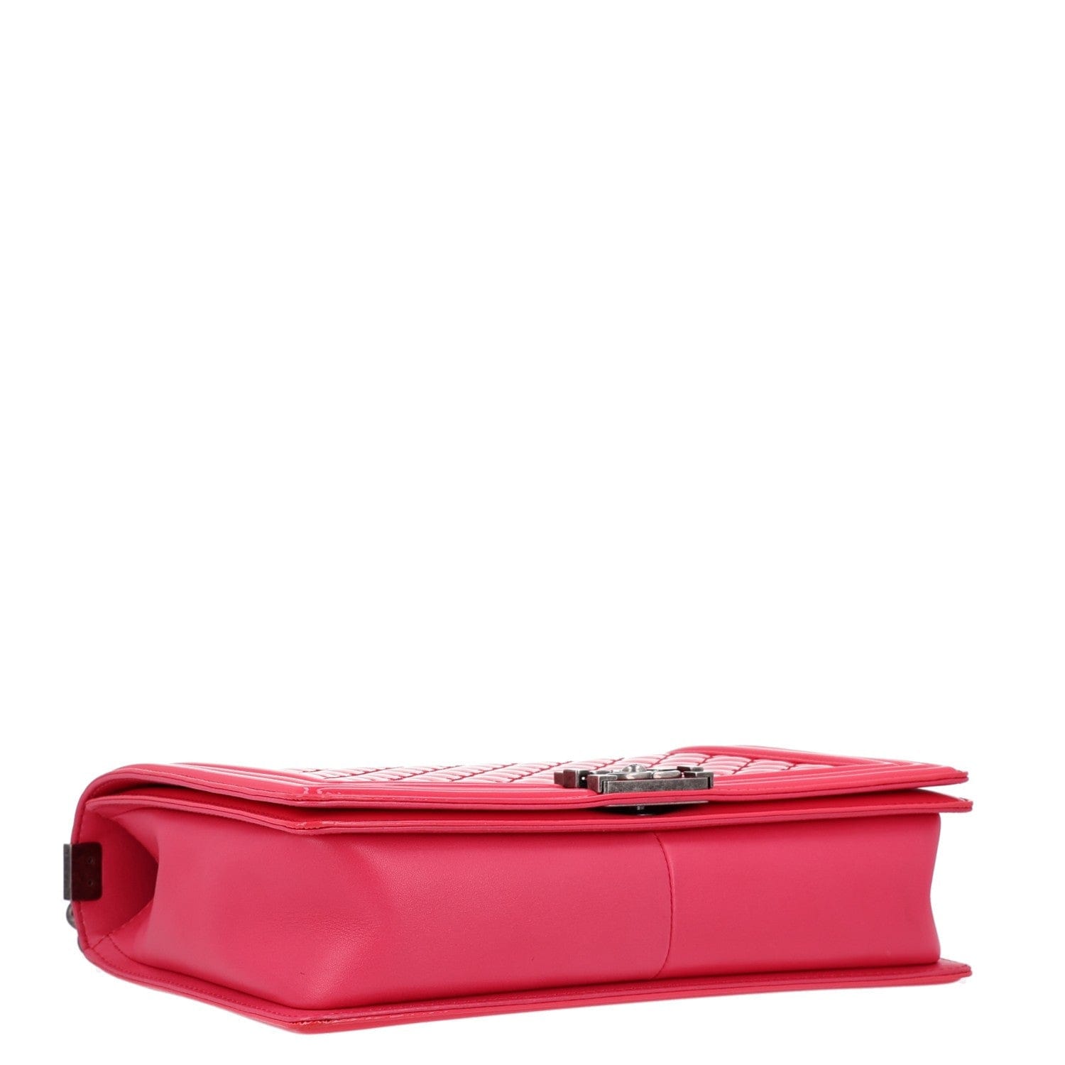 Chanel Patent Quilted Large Boy Flap Pink