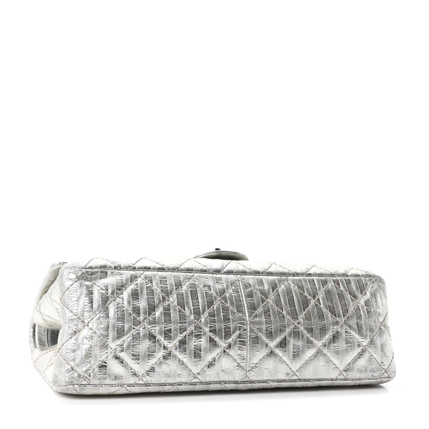 Chanel Metallic Striped Calfskin 2.55 Reissue 226 Flap Silver Silver