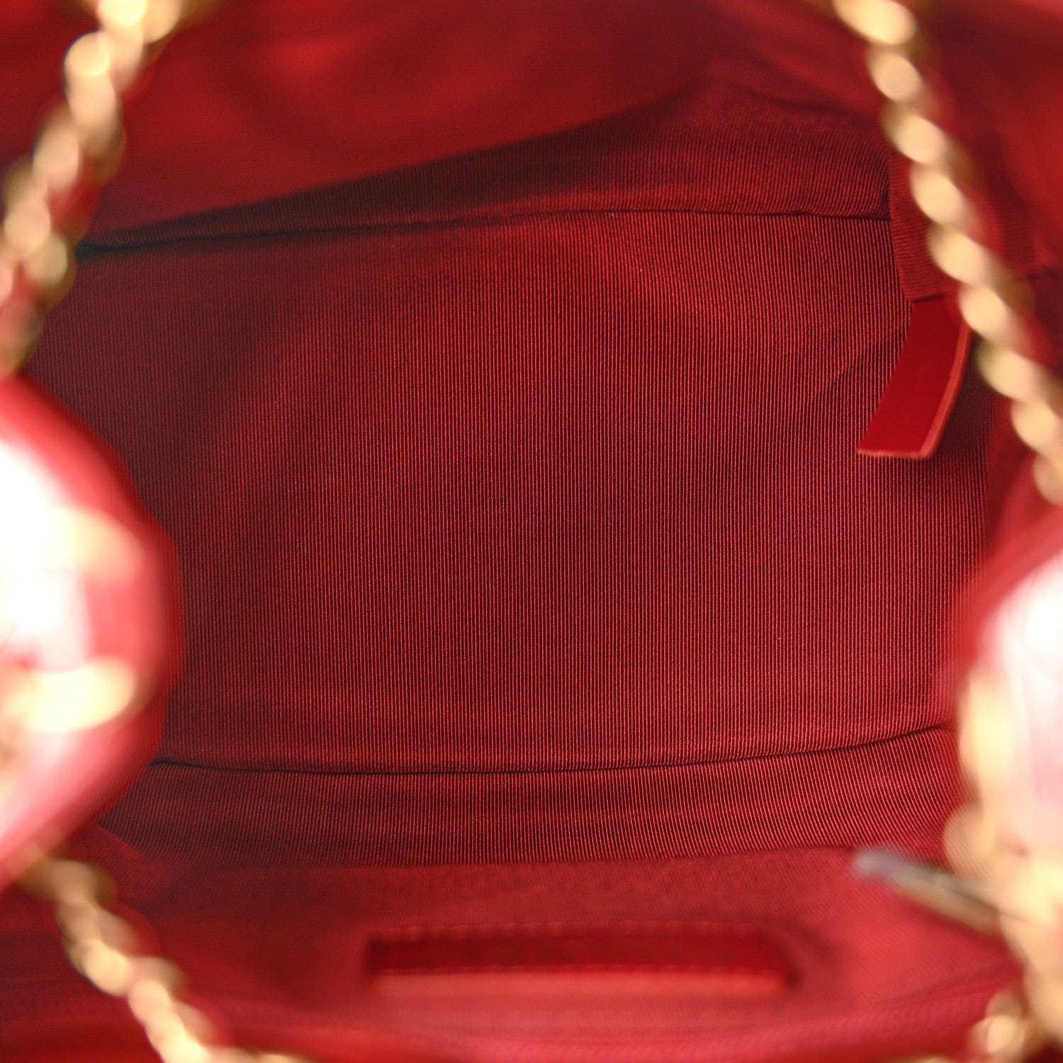 Chanel Calfskin Stitched Small Egyptian Amulet Drawstring Bag Red