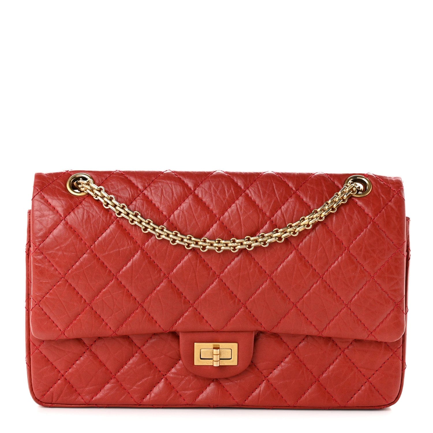 Chanel Aged Calfskin Quilted 2.55 Reissue 226 Flap Red