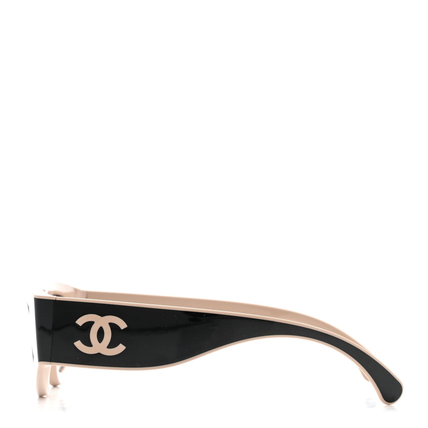 Chanel Acetate Cat Eye Sunglasses 6056 Black Beige