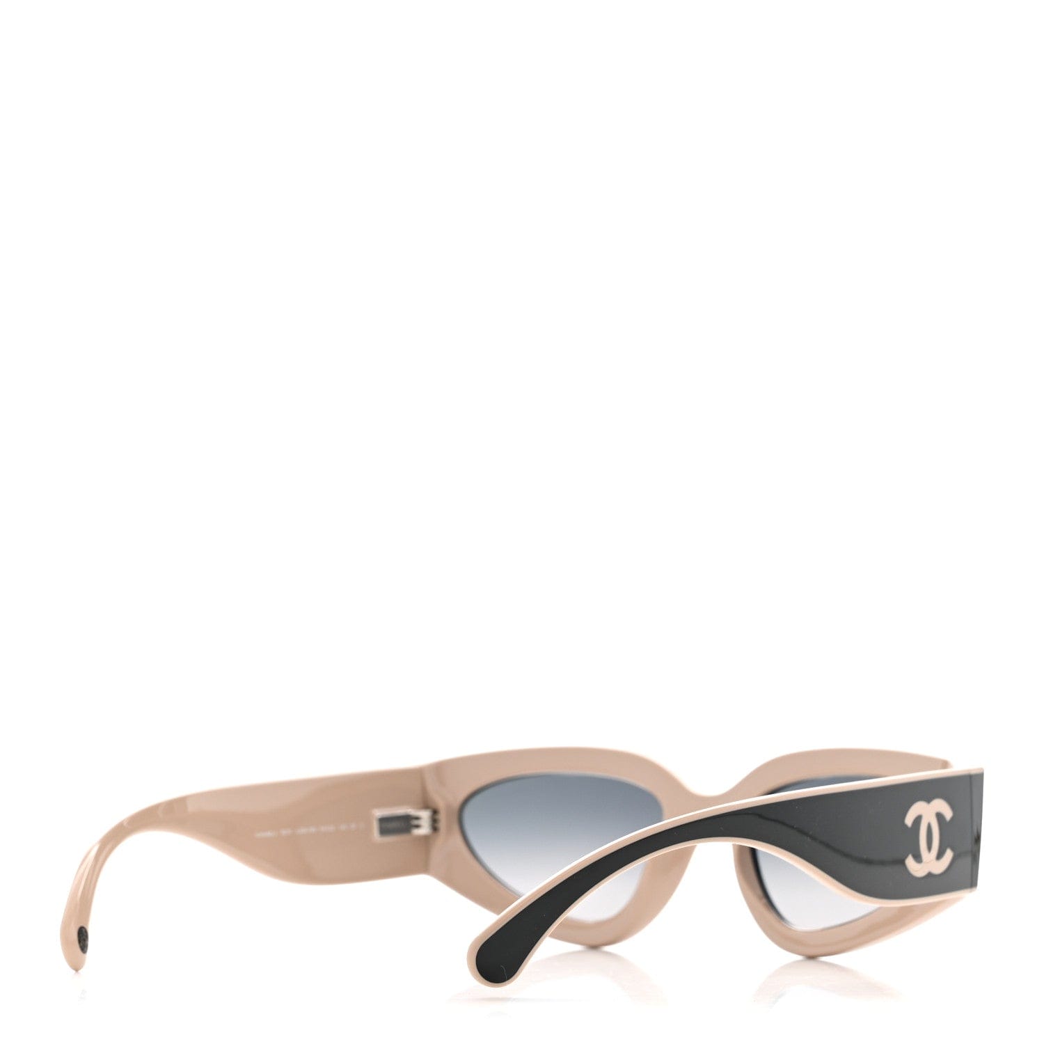 Chanel Acetate Cat Eye Sunglasses 6056 Black Beige