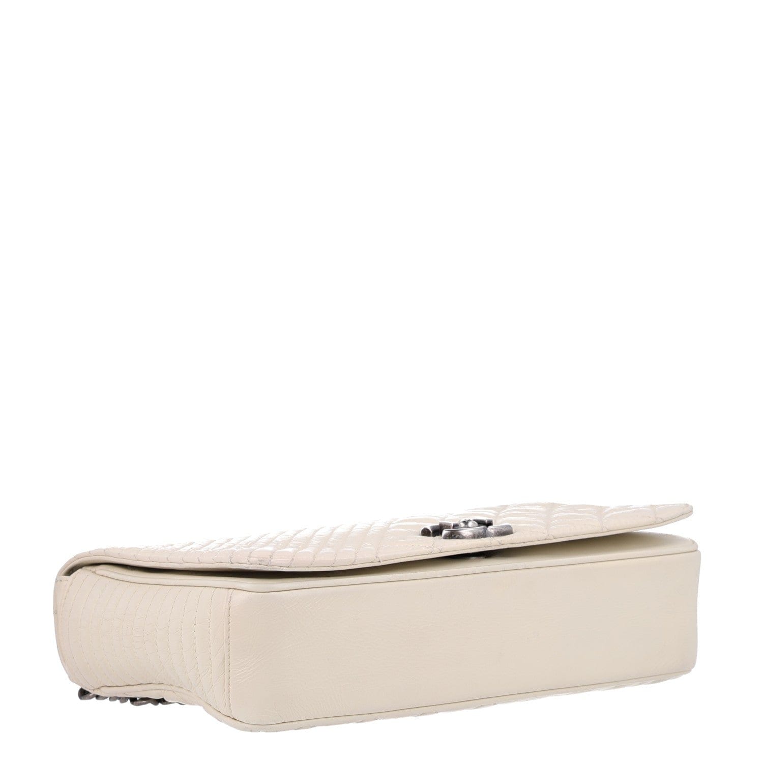Chanel Glazed Calfskin Quilted Medium Coco Boy Flap White