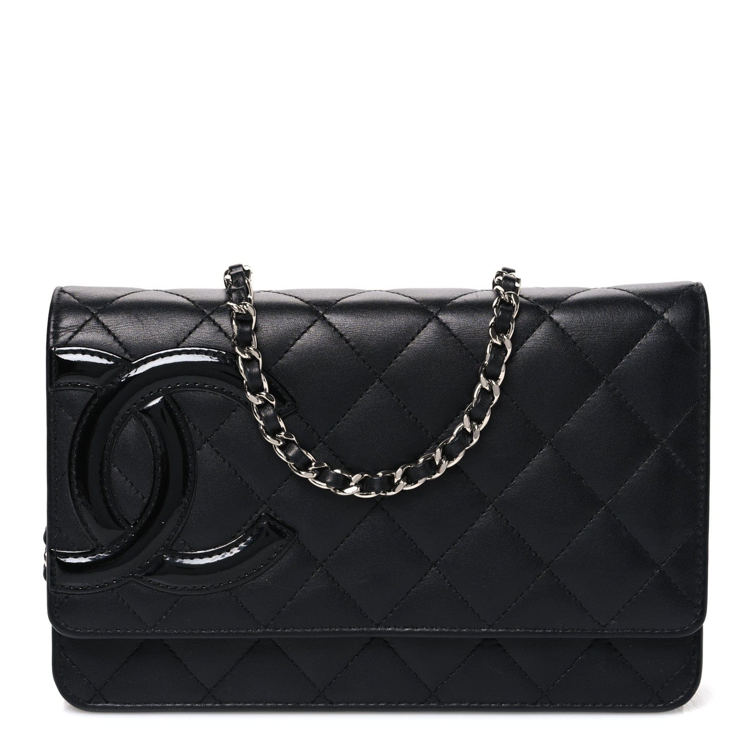 Chanel Calfskin Quilted Cambon Wallet on Chain WOC Black
