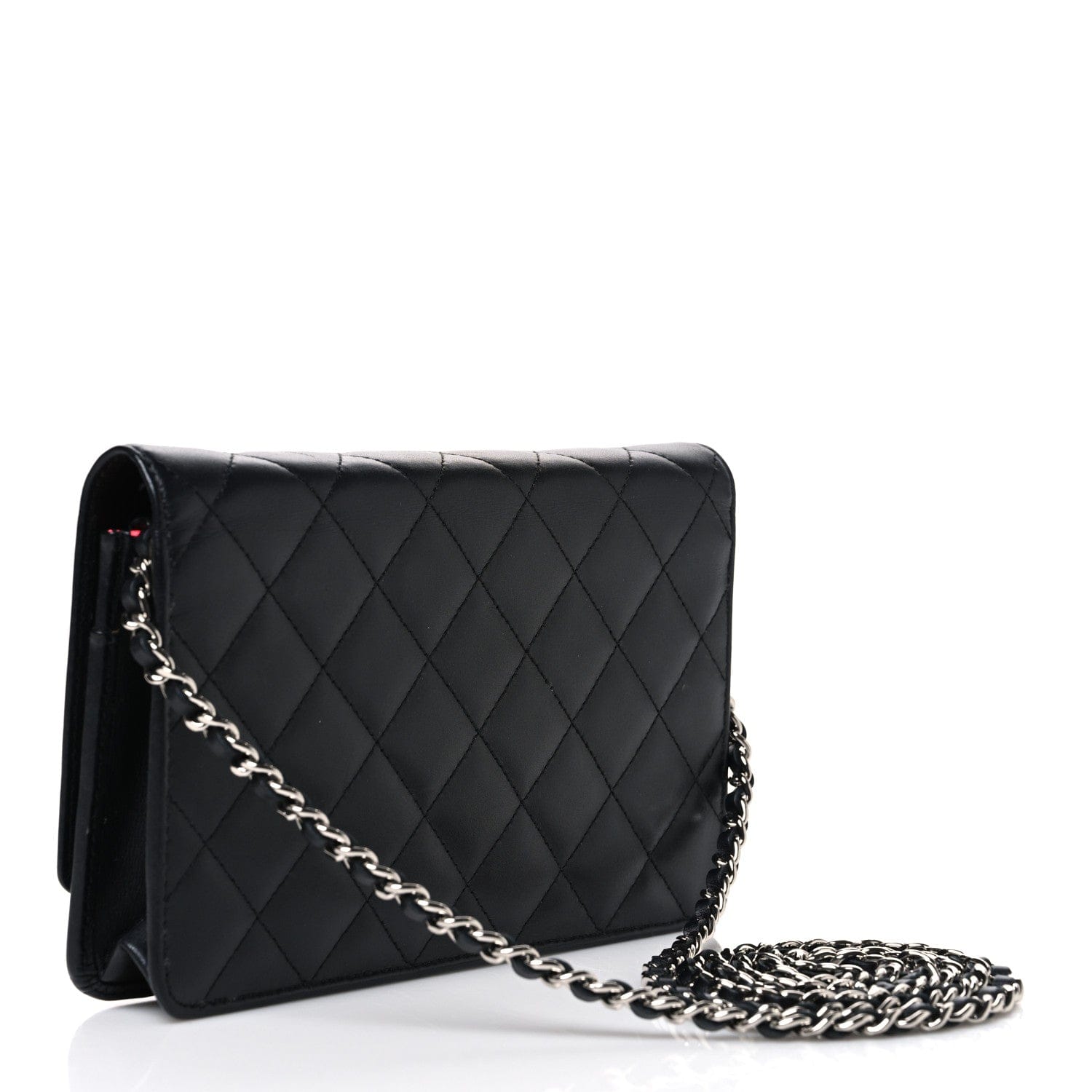 Chanel Calfskin Quilted Cambon Wallet on Chain WOC Black