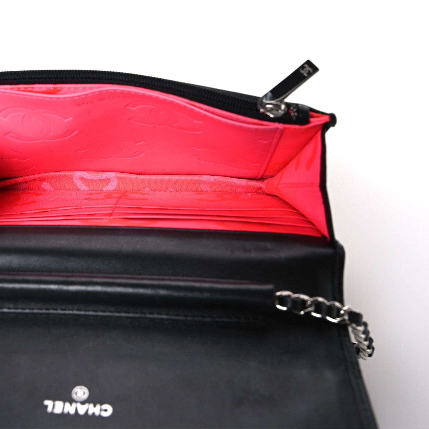 Chanel Calfskin Quilted Cambon Wallet on Chain WOC Black