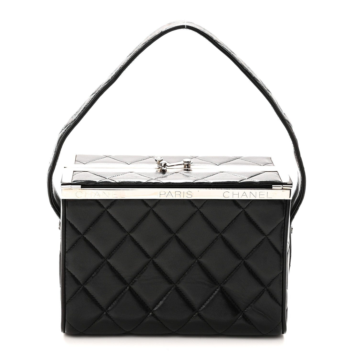 Chanel Lambskin Quilted Box Bag Black