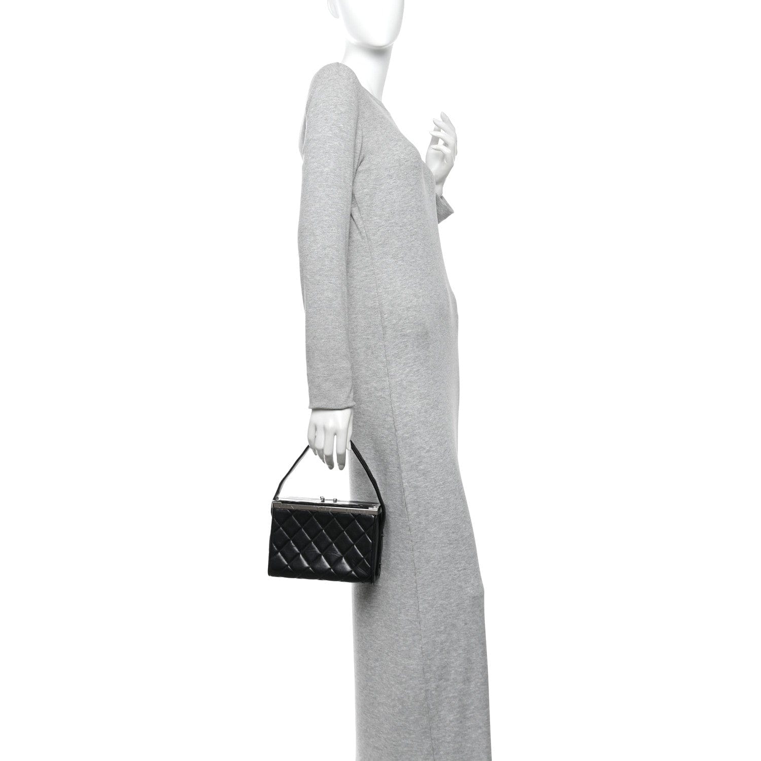 Chanel Lambskin Quilted Box Bag Black