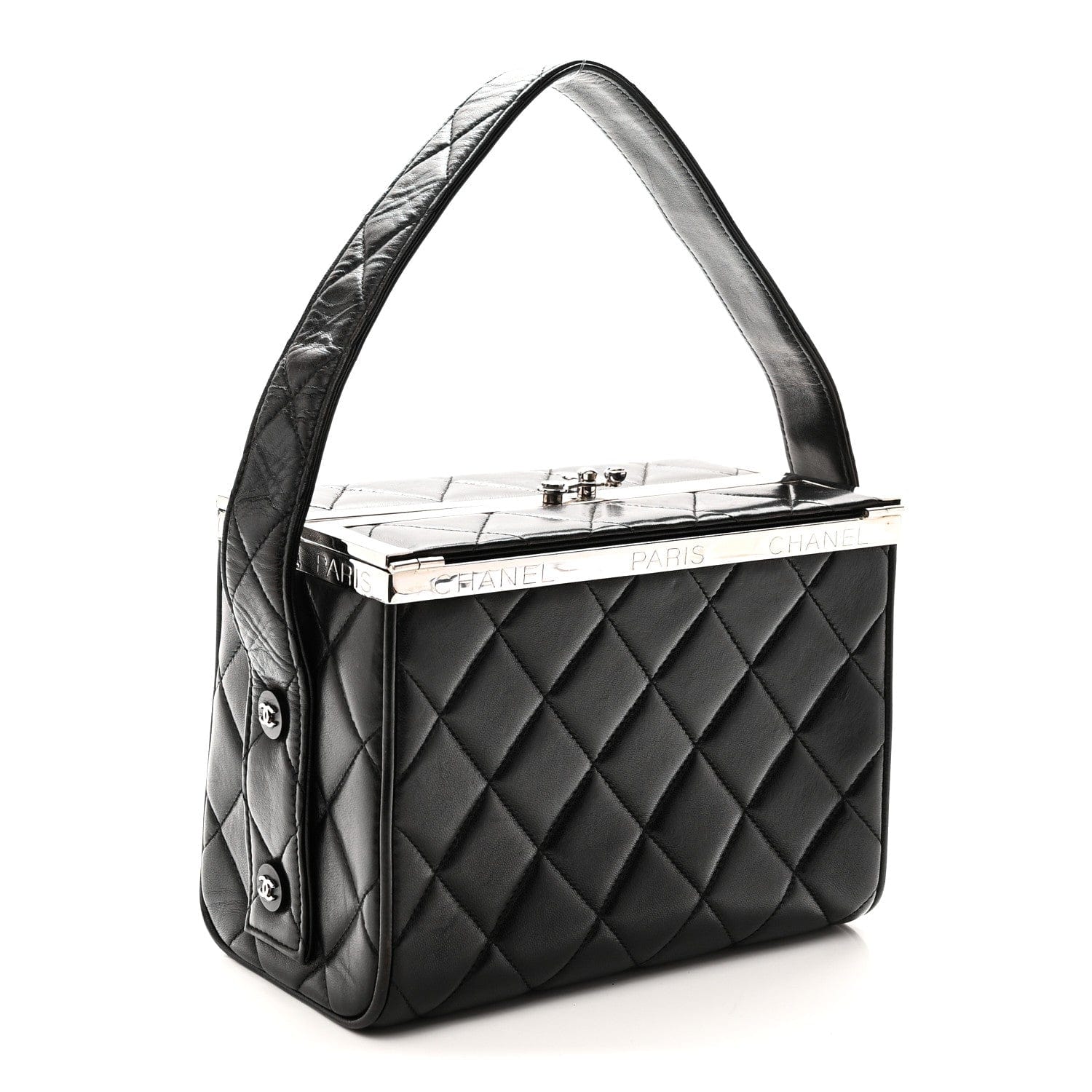 Chanel Lambskin Quilted Box Bag Black