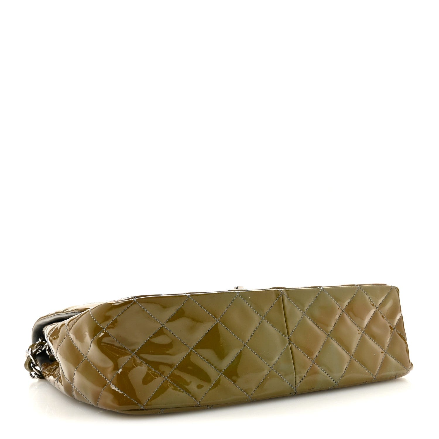 Chanel Patent Quilted Jumbo Single Flap Grey