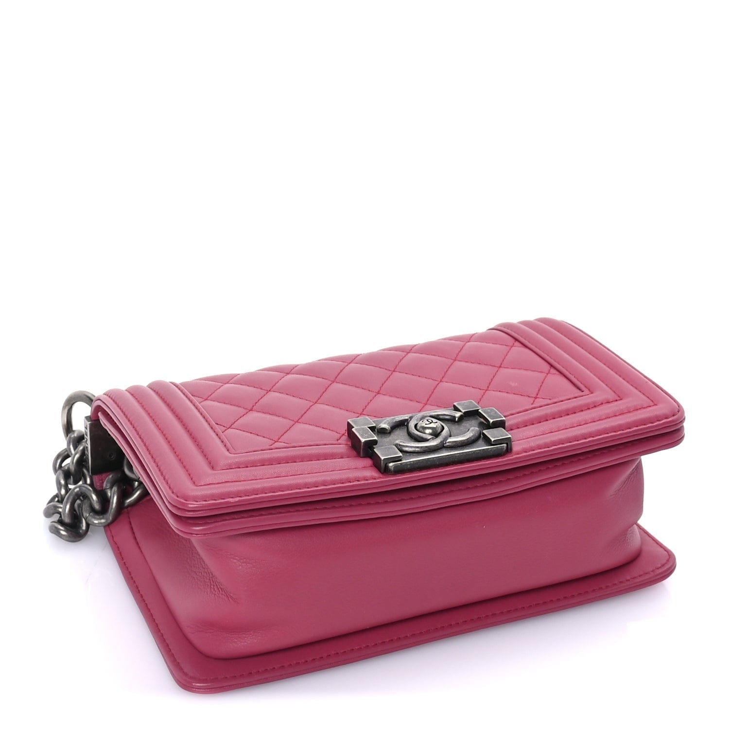 Chanel Lambskin Quilted Small Boy Flap Dark Pink