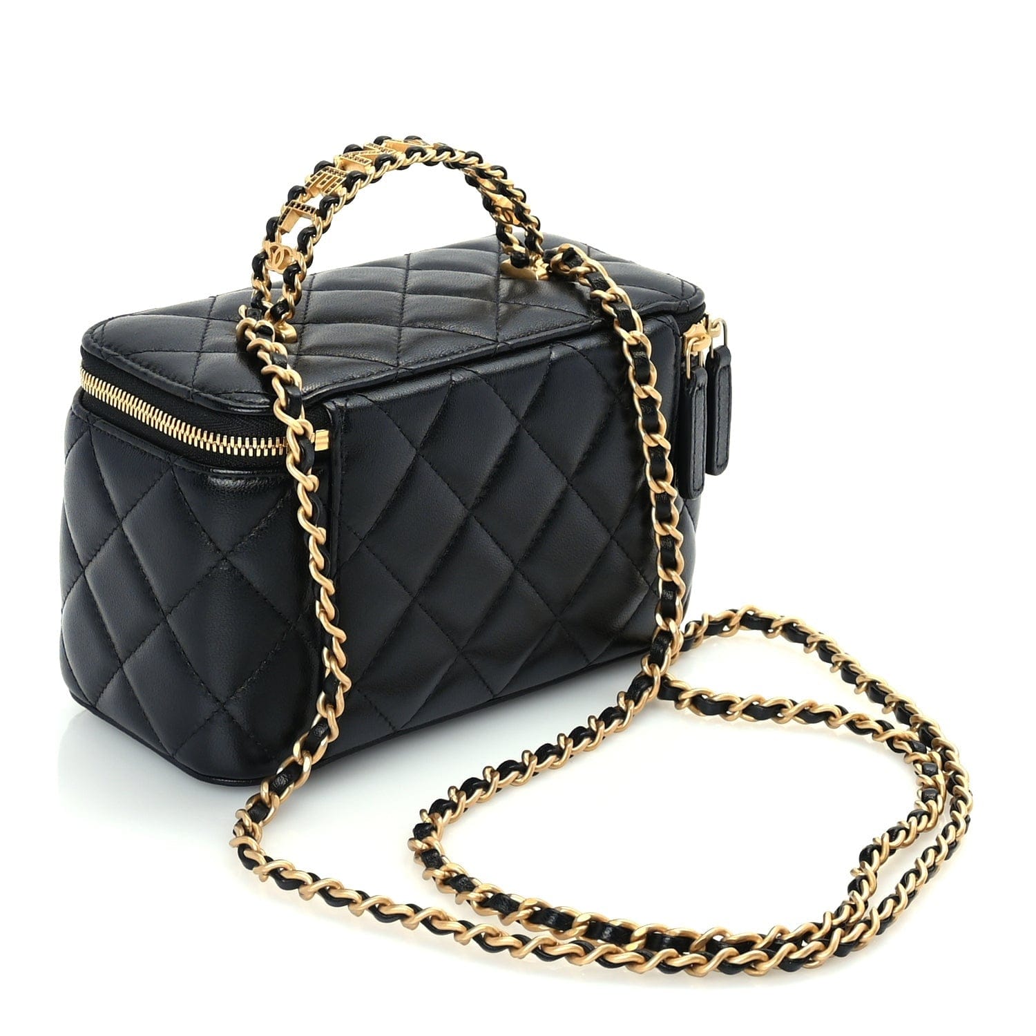 Chanel Lambskin Quilted 19 Pick Me Up Vanity Case Black