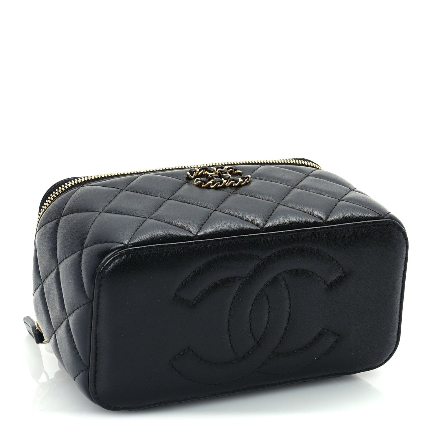 Chanel Lambskin Quilted 19 Pick Me Up Vanity Case Black