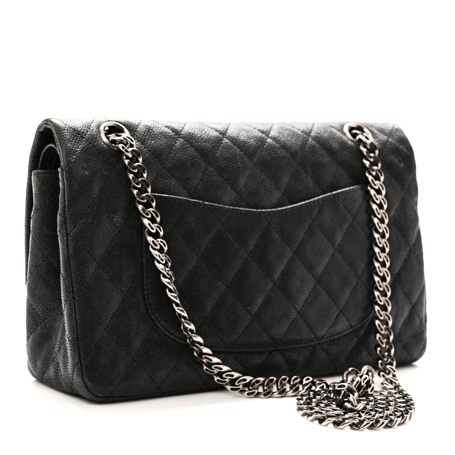 Chanel Washed Caviar Quilted 2.55 Reissue 225 Bijoux Chain Flap Black