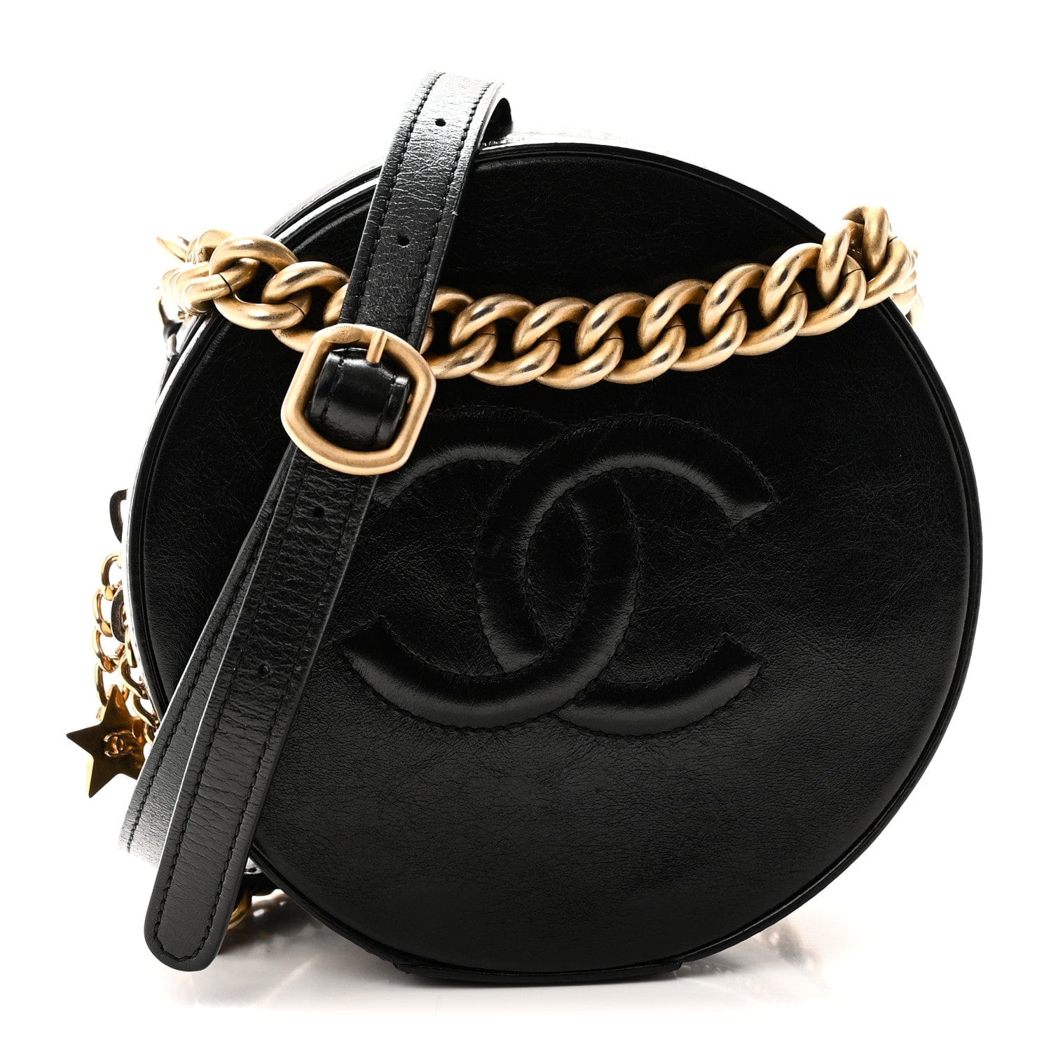 Chanel Glazed Calfskin Round As Earth Evening Bag Black