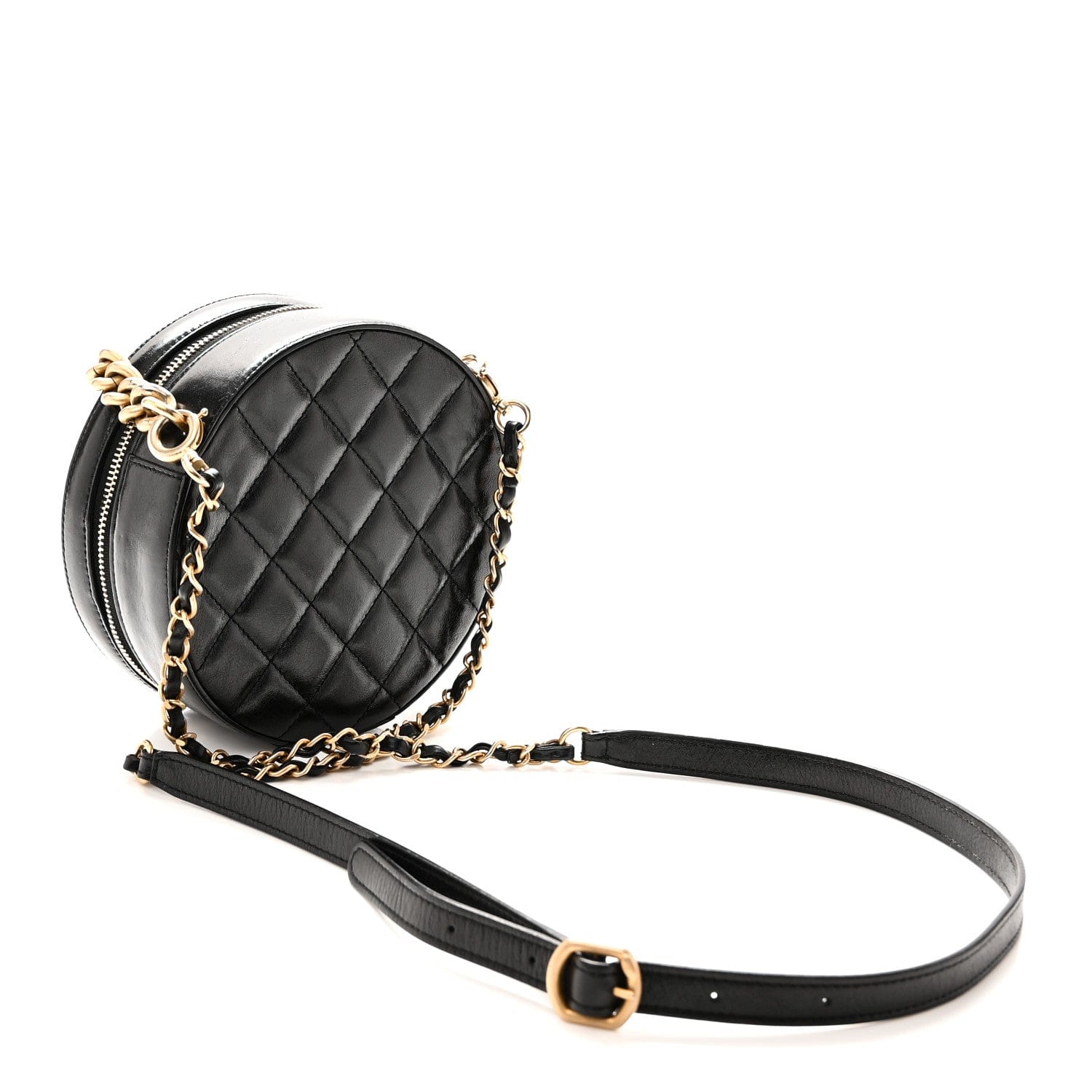 Chanel Glazed Calfskin Round As Earth Evening Bag Black