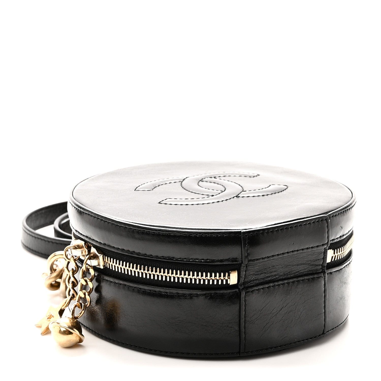 Chanel Glazed Calfskin Round As Earth Evening Bag Black