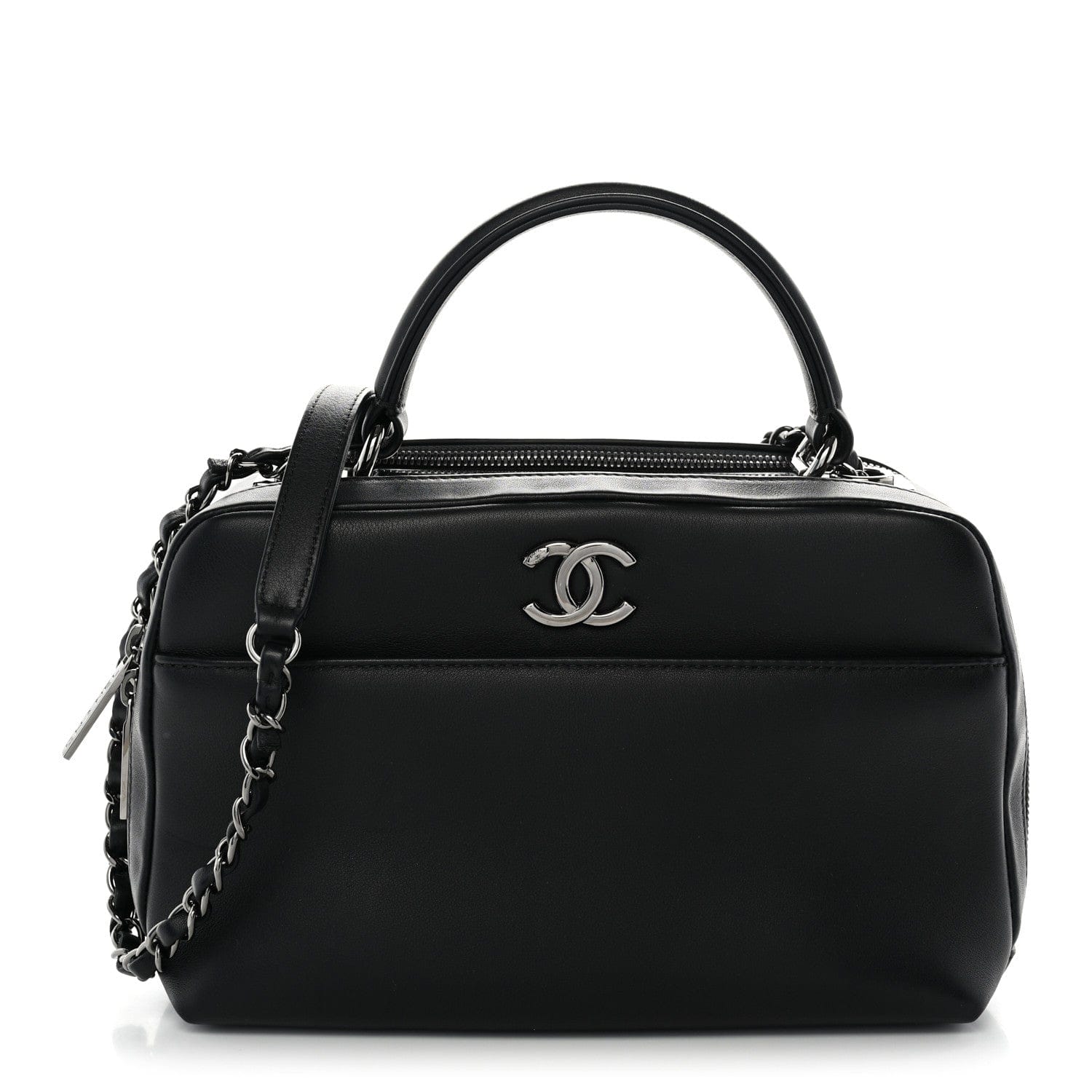 Chanel Calfskin Small Trendy CC Bowling Bag Black