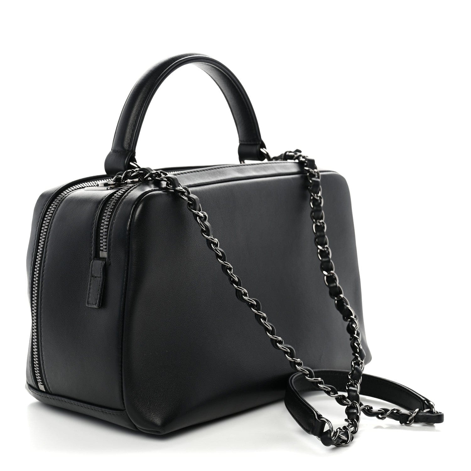 Chanel Calfskin Small Trendy CC Bowling Bag Black