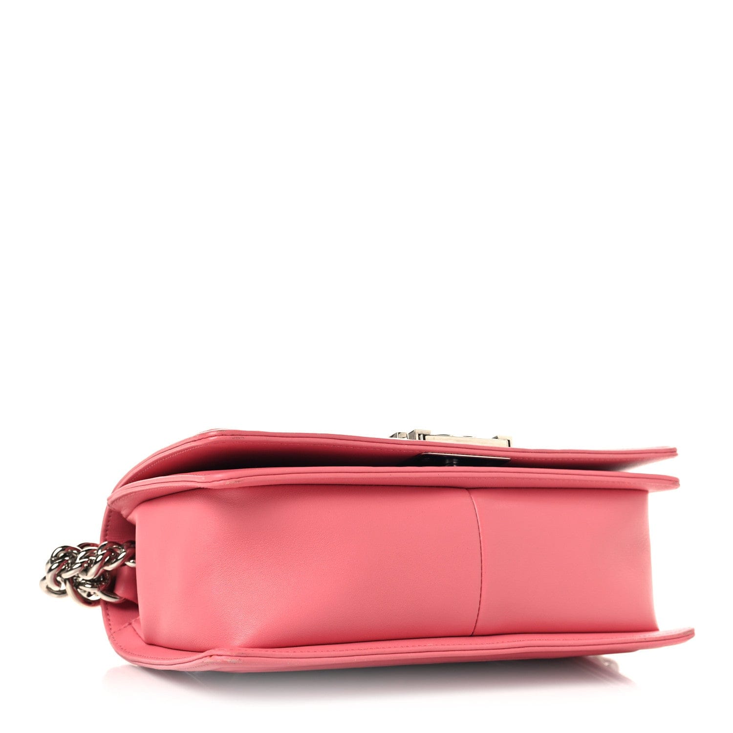 Chanel Lambskin Chevron Quilted Medium Boy Flap Pink