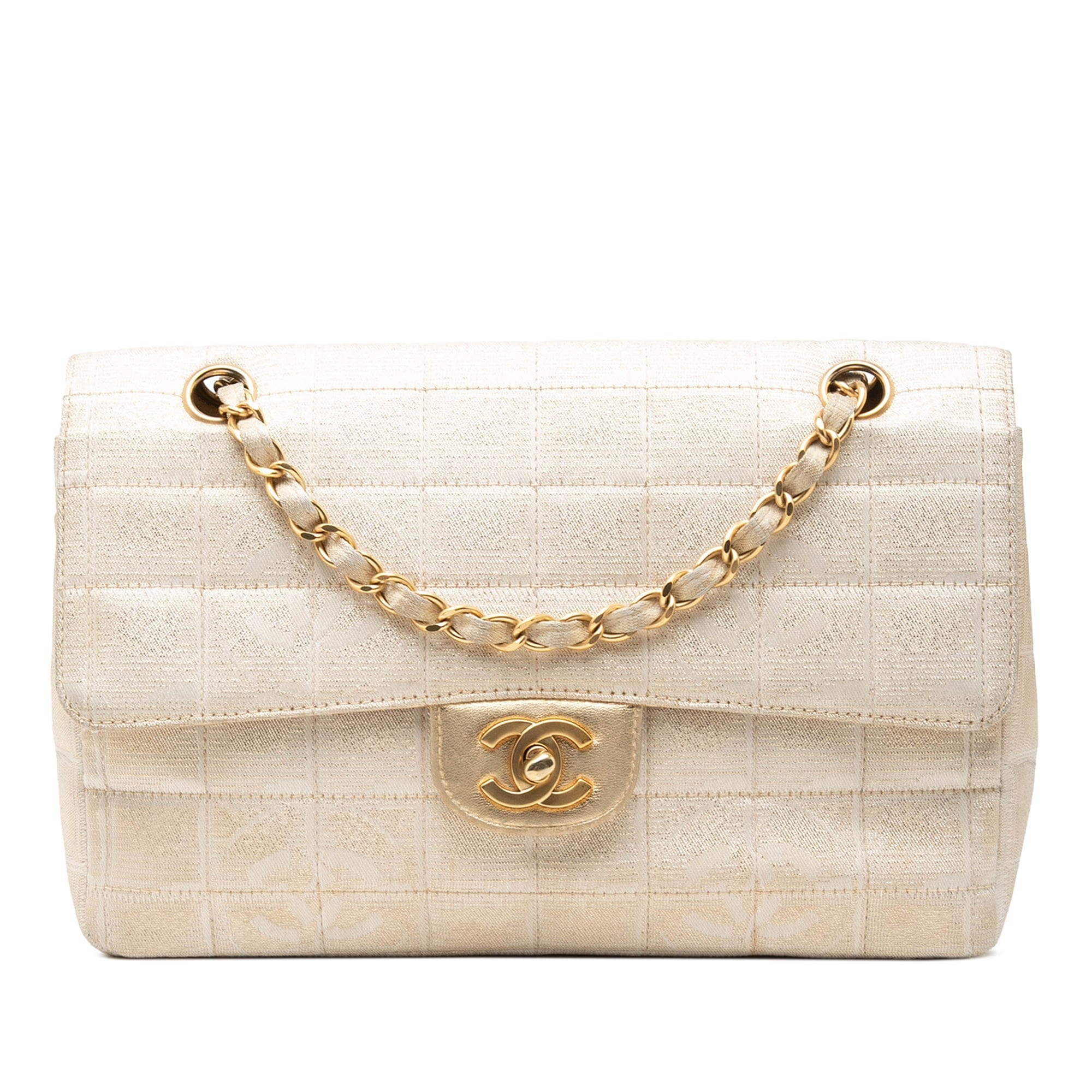 Chanel New Travel Line Medium Metallic Nylon Single Flap