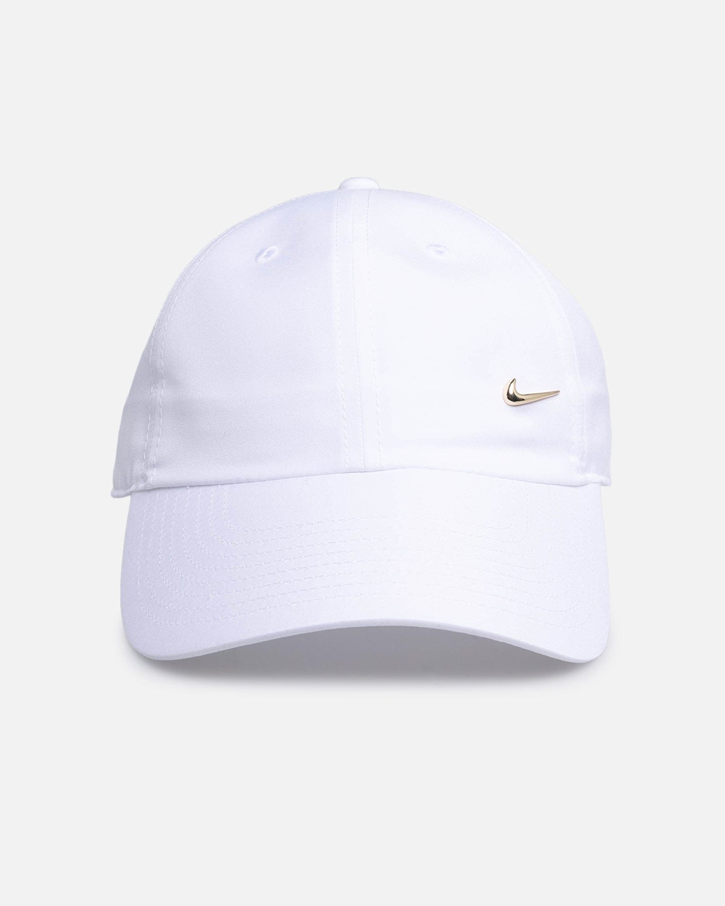 Nike Dri - FIT Club Unstructured Metal Swoosh Strapback Cap White