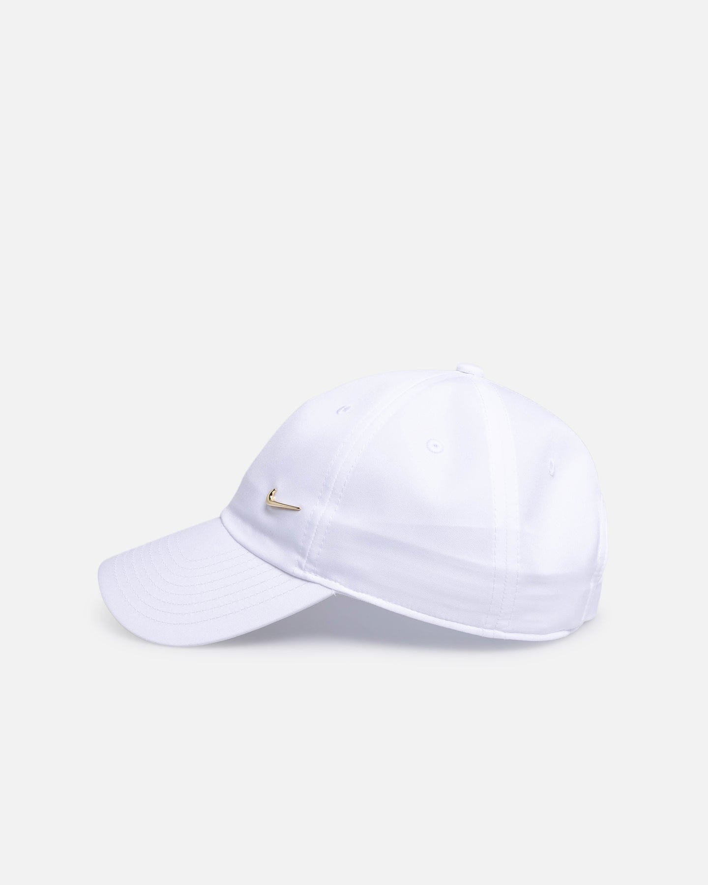 Nike Dri - FIT Club Unstructured Metal Swoosh Strapback Cap White
