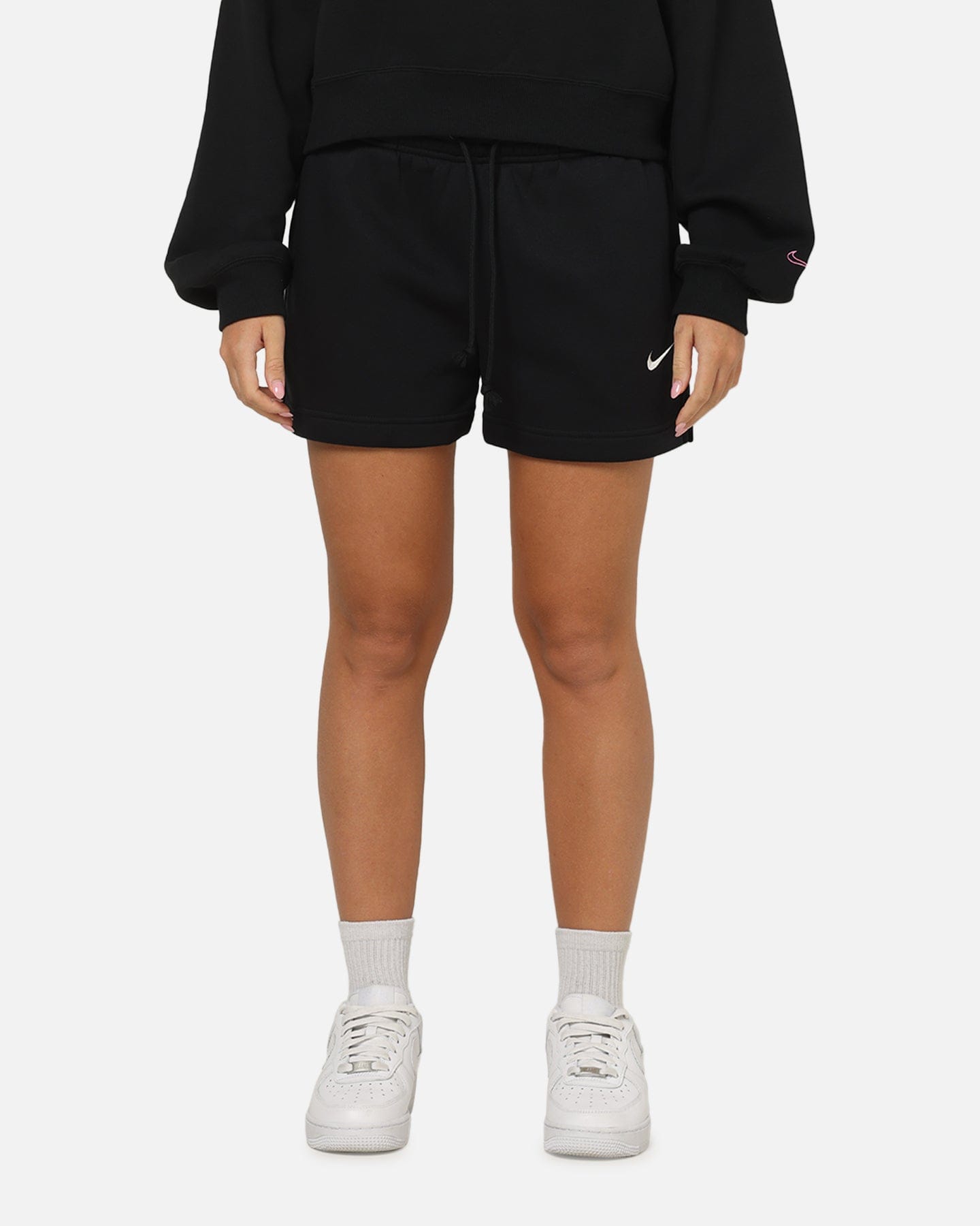 Nike Women's Sportswear Phoenix Fleece Mid - Rise 4" Shorts Black/Sail