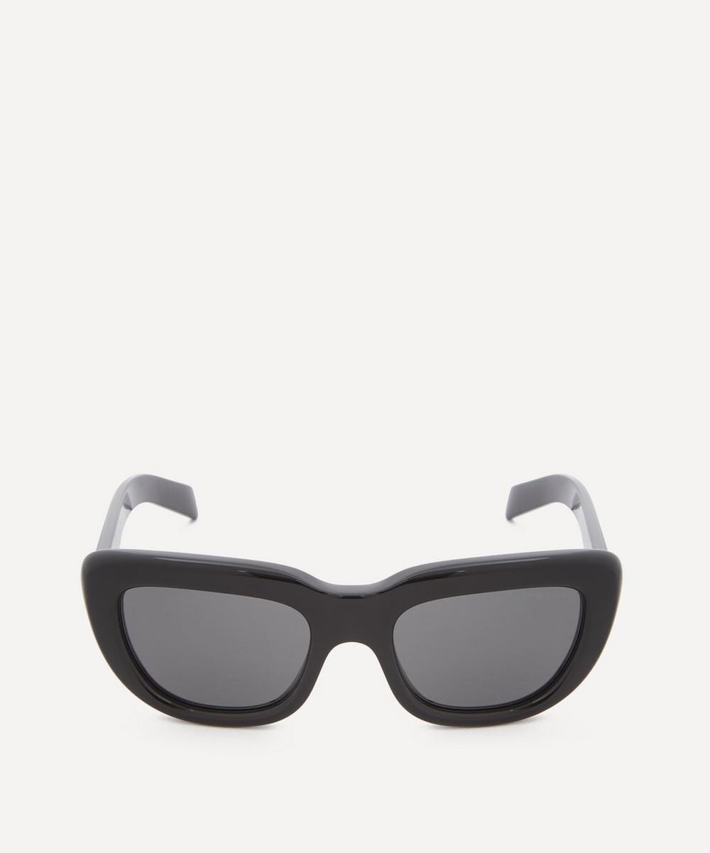 Prada Oversized Rectangle Black Acetate Sunglasses