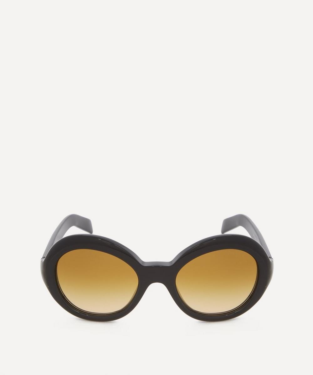 Prada Oversized Round Black Acetate Sunglasses