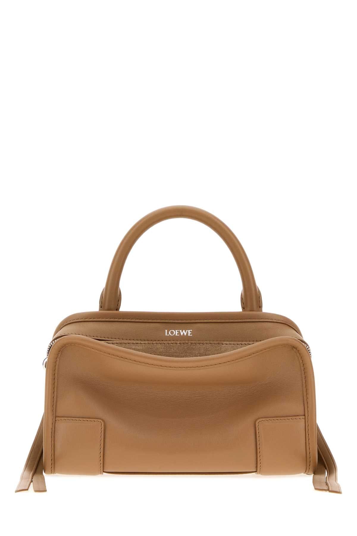 Loewe Women Camel Leather Mini Amazona Handbag