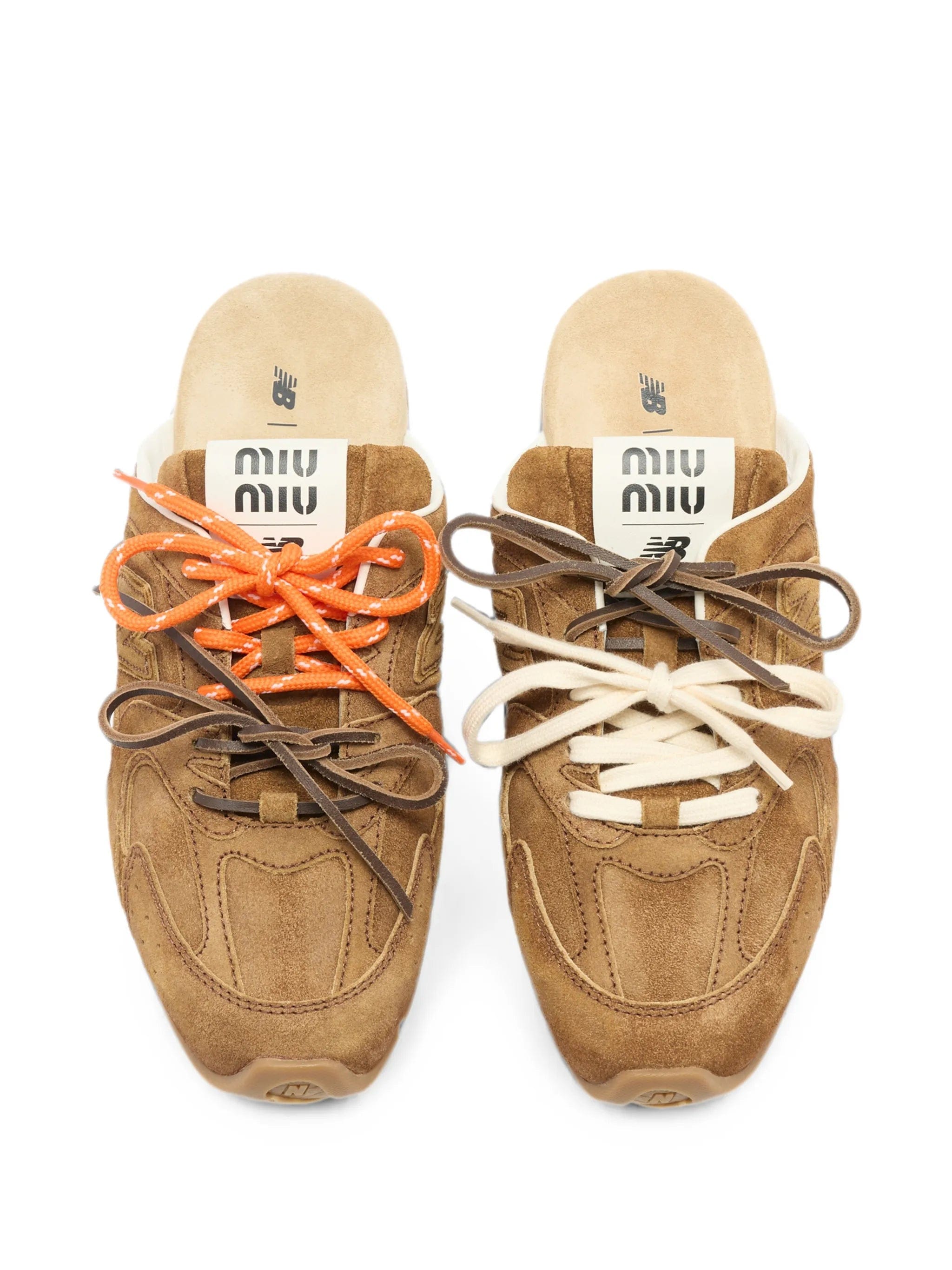 Miu Miu X New Balance 530 SL faded suede mules