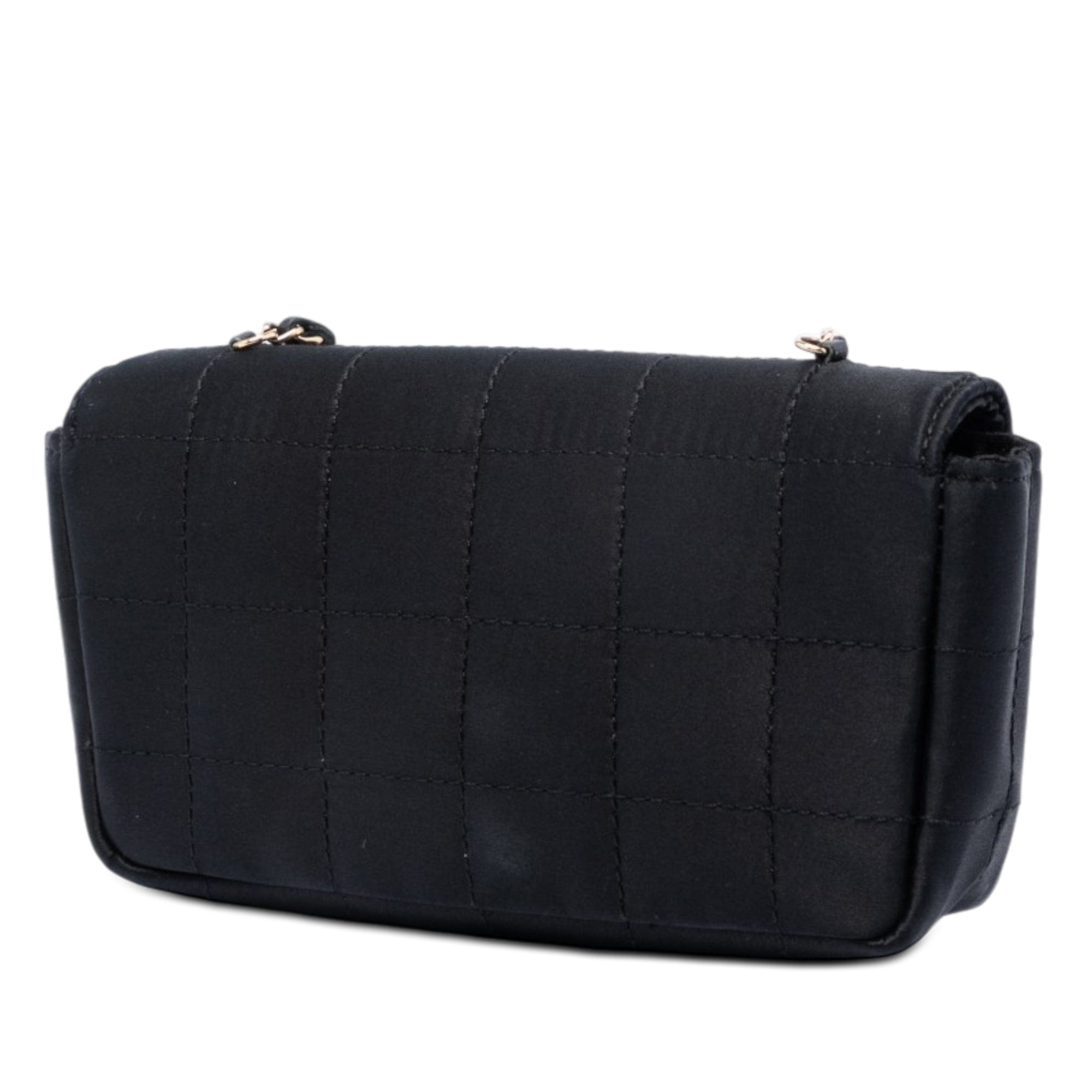 Chanel Mini Square Chocolate Bar Satin Single Flap