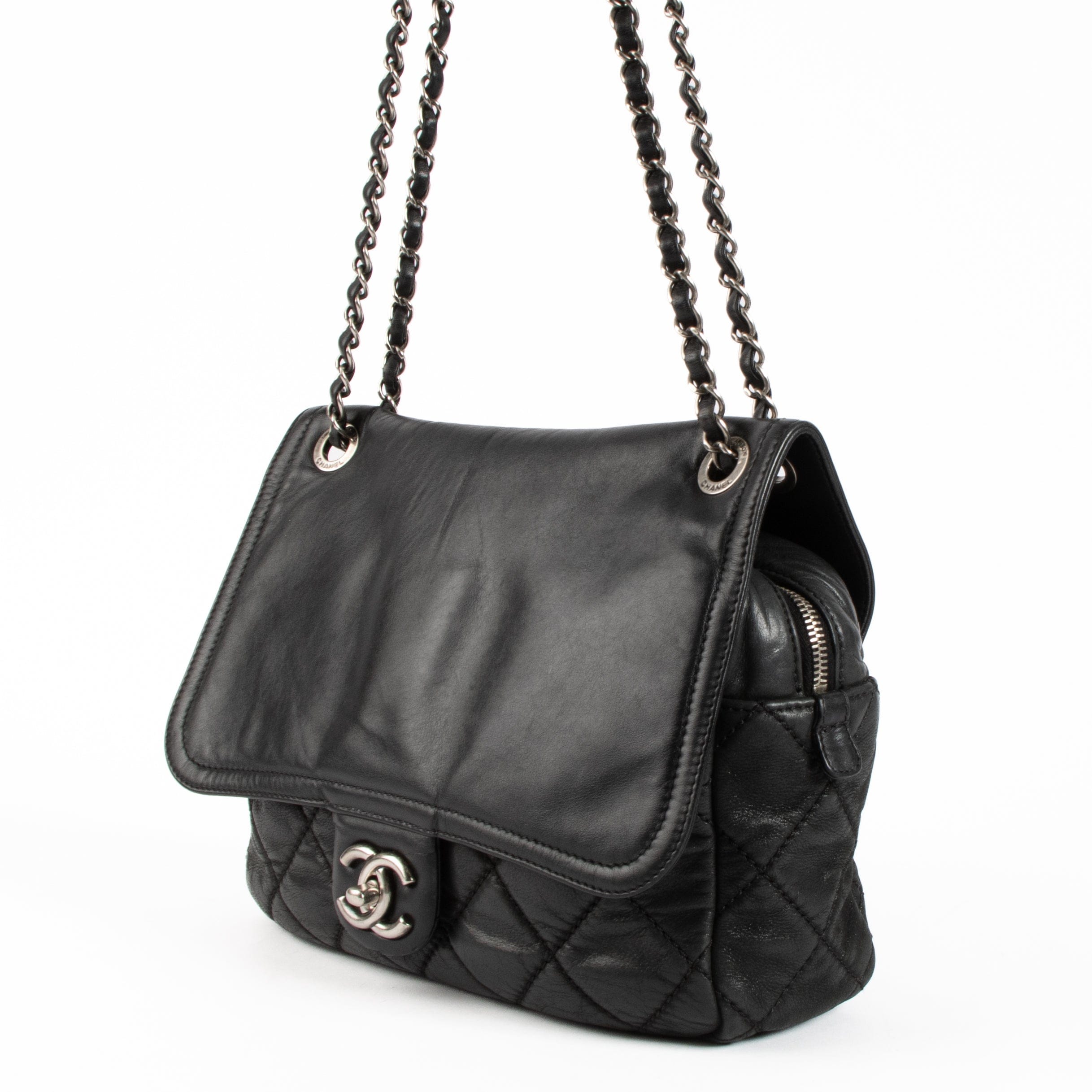 Chanel Black Iridescent Calfskin In The Mix Flap Bag
