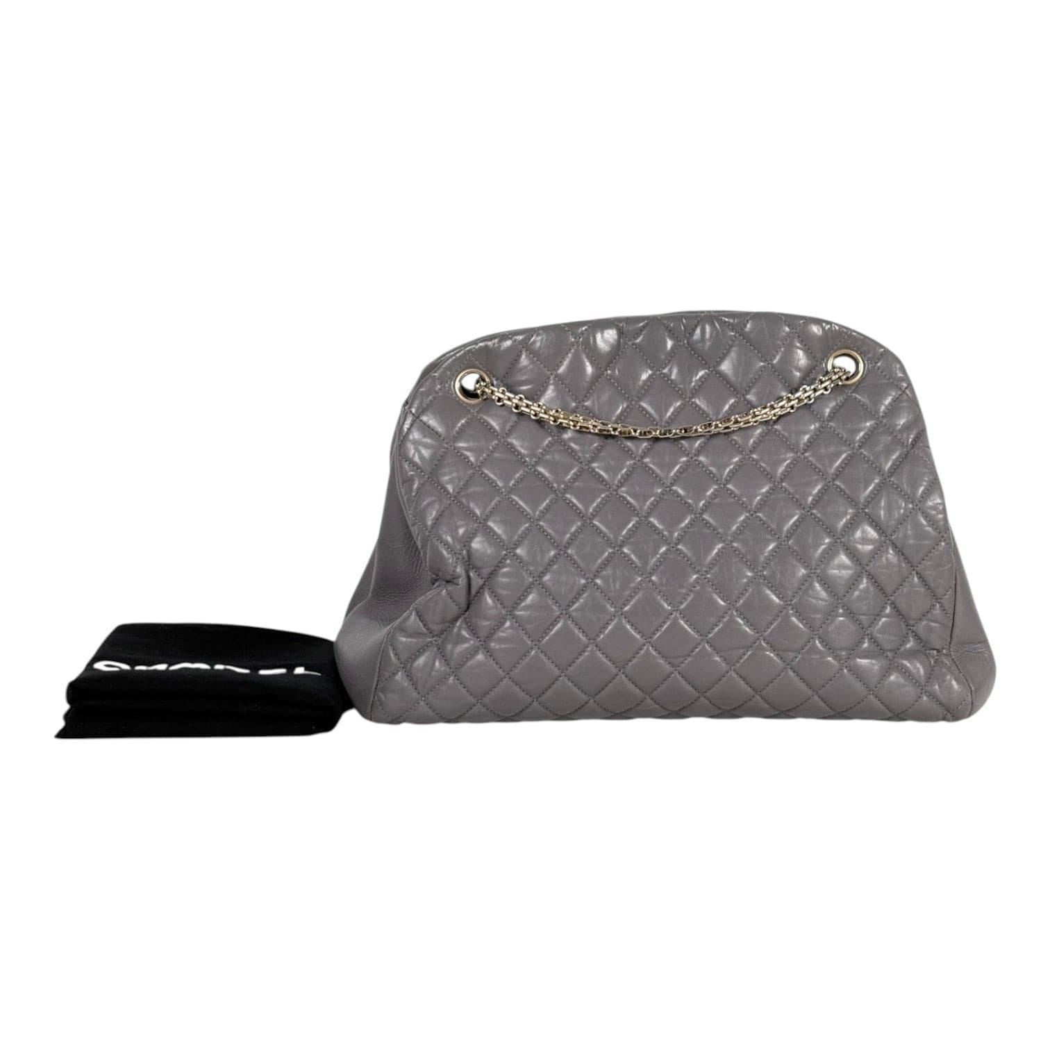 Chanel Vintage Grey Bowling Bag in Calfskin