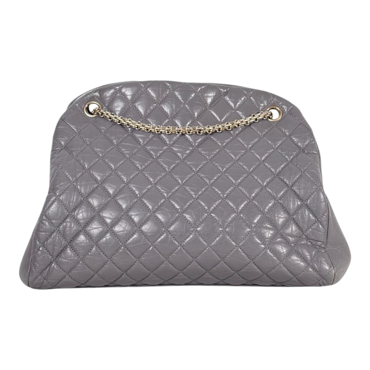 Chanel Vintage Grey Bowling Bag in Calfskin