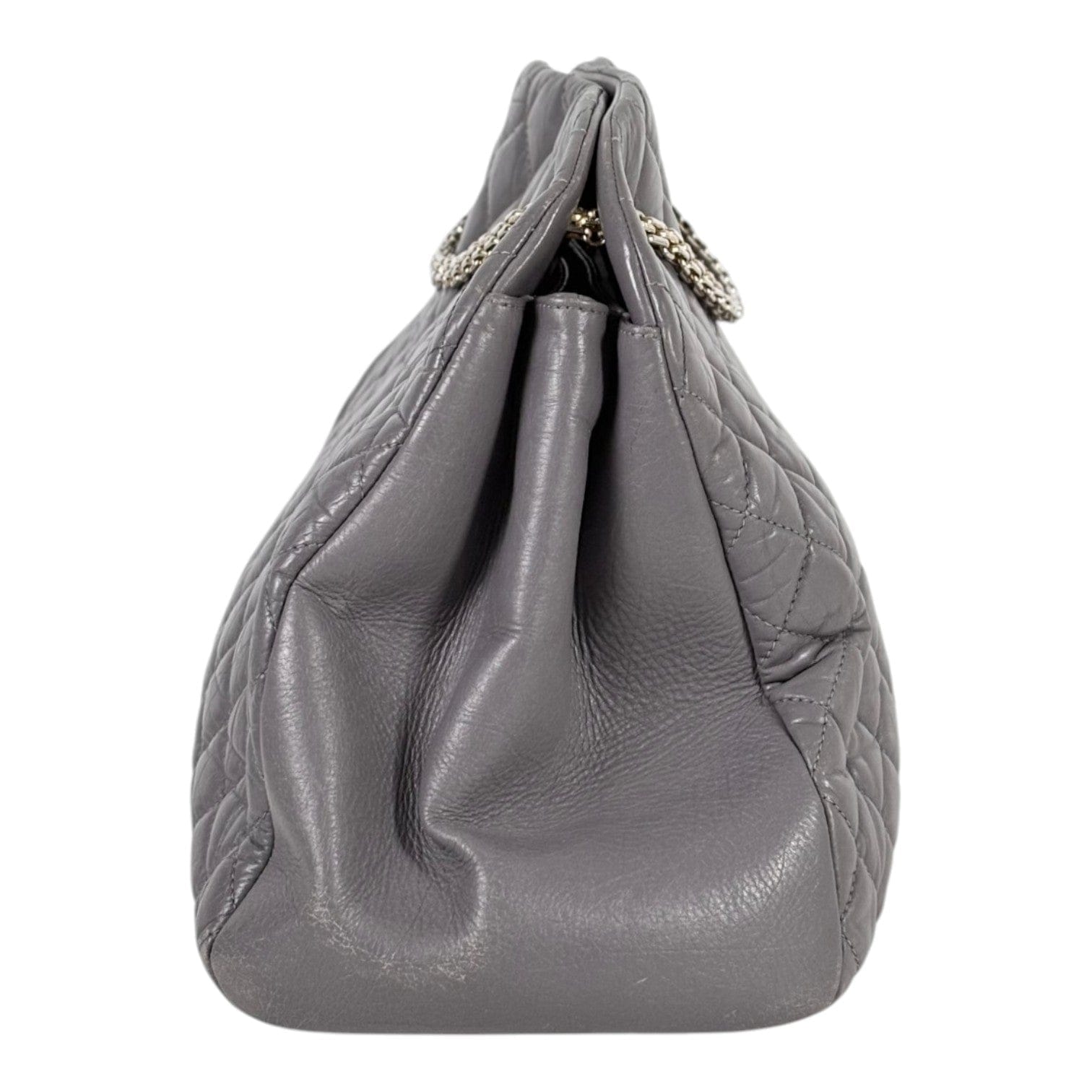 Chanel Vintage Grey Bowling Bag in Calfskin