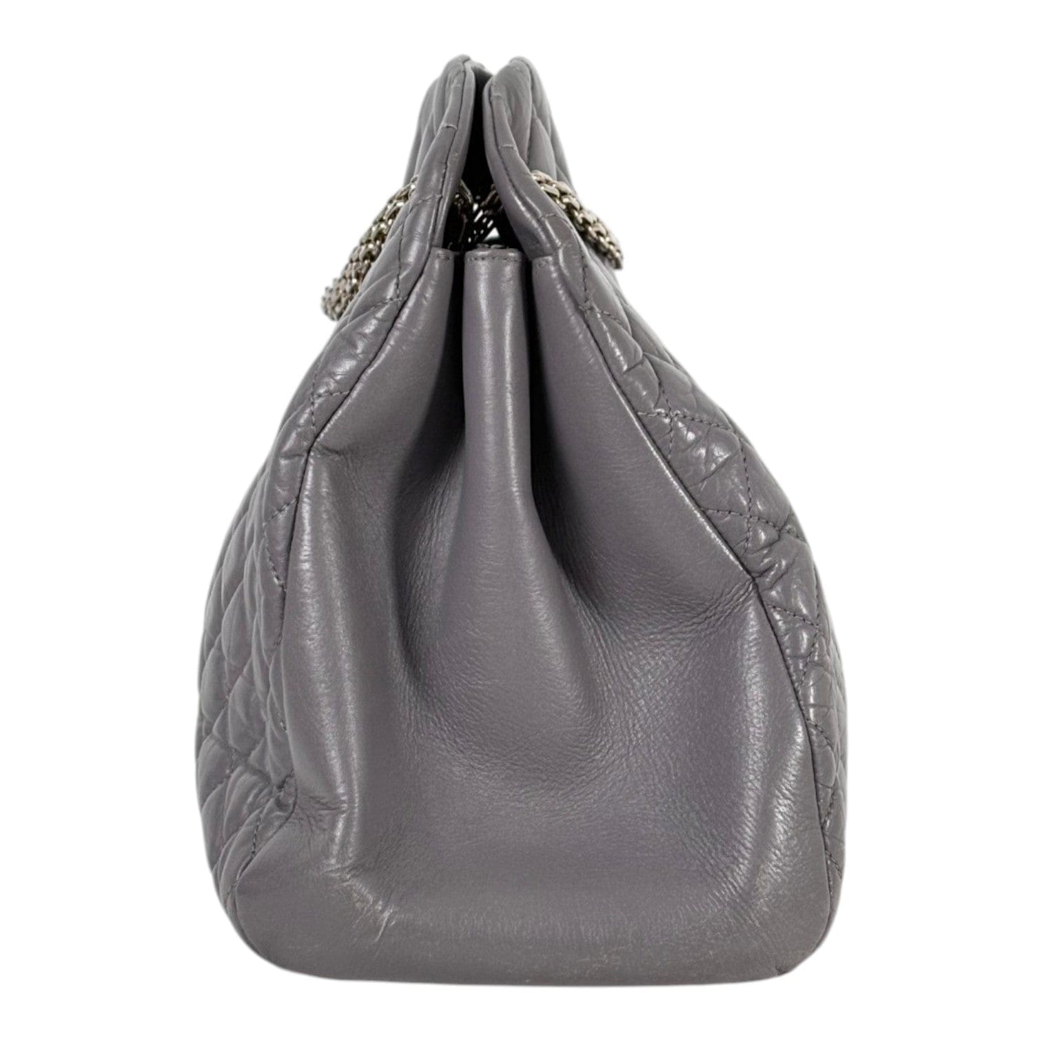 Chanel Vintage Grey Bowling Bag in Calfskin