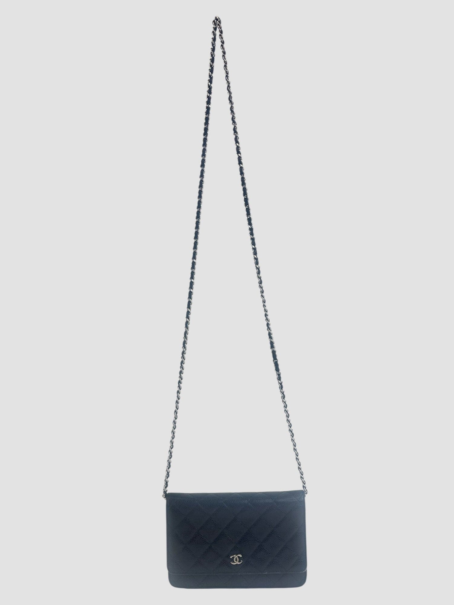 Chanel Black Caviar Leather Wallet on Chain