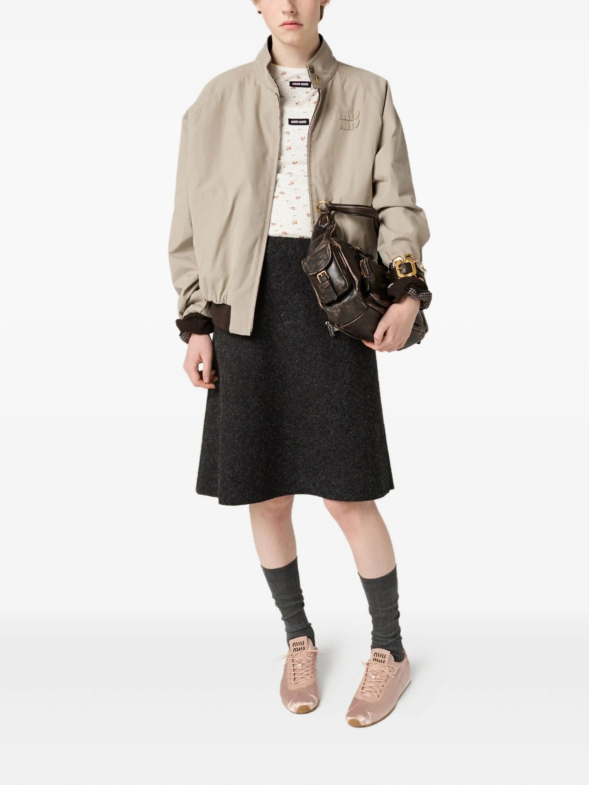 Miu Miu Plume suede - trimmed sneakers