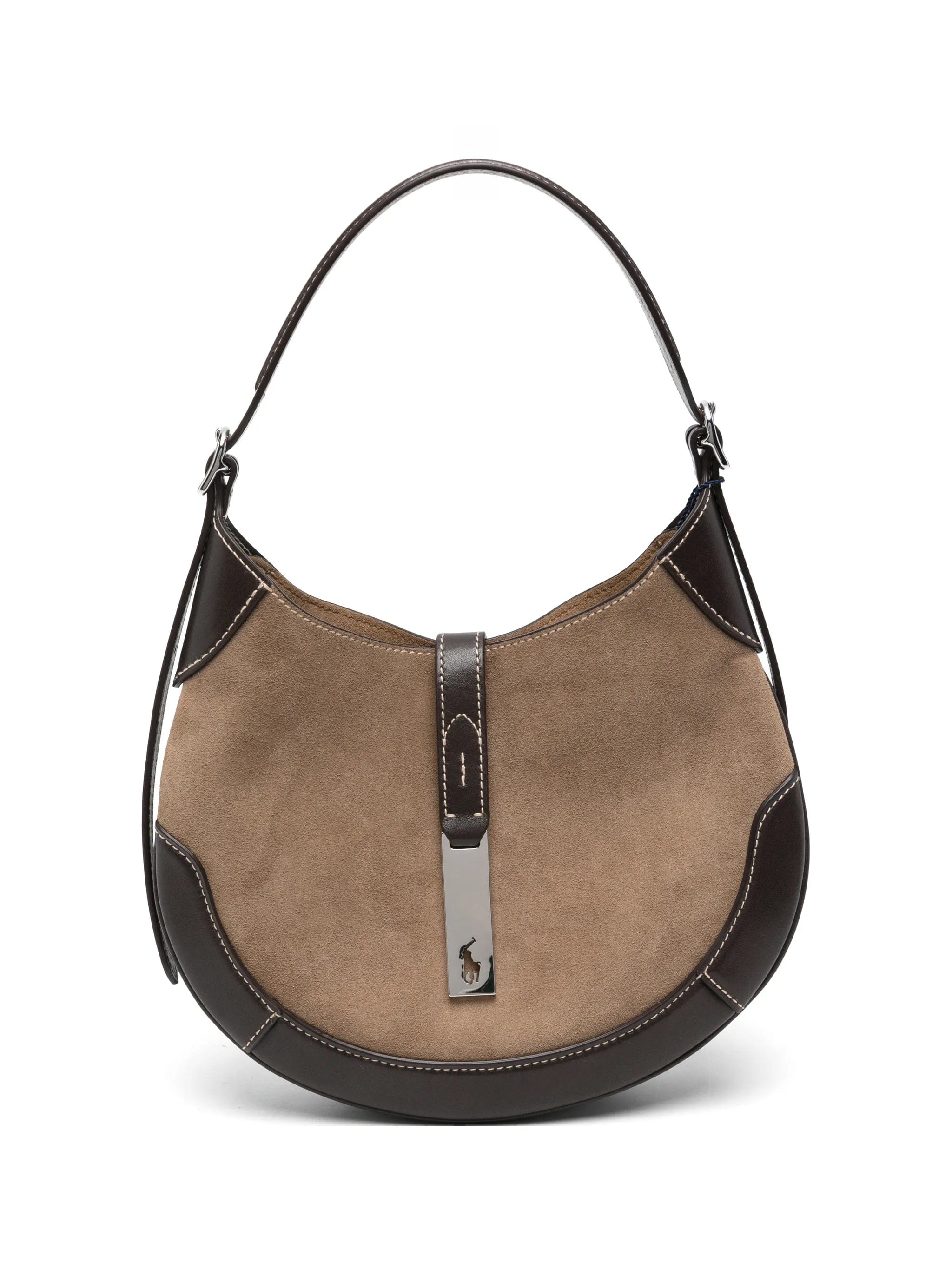 Polo Ralph Lauren Polo ID panelled suede shoulder bag