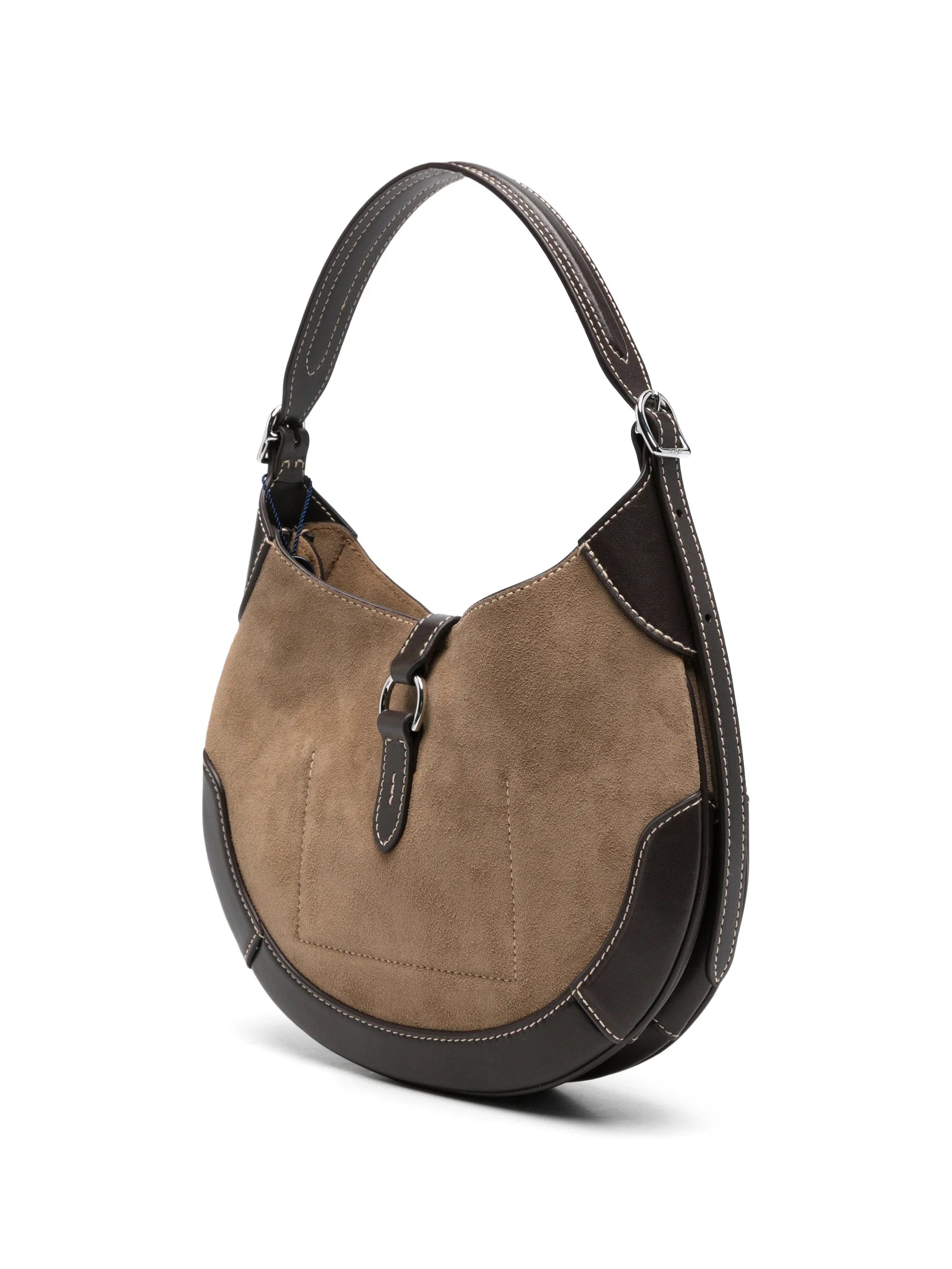 Polo Ralph Lauren Polo ID panelled suede shoulder bag