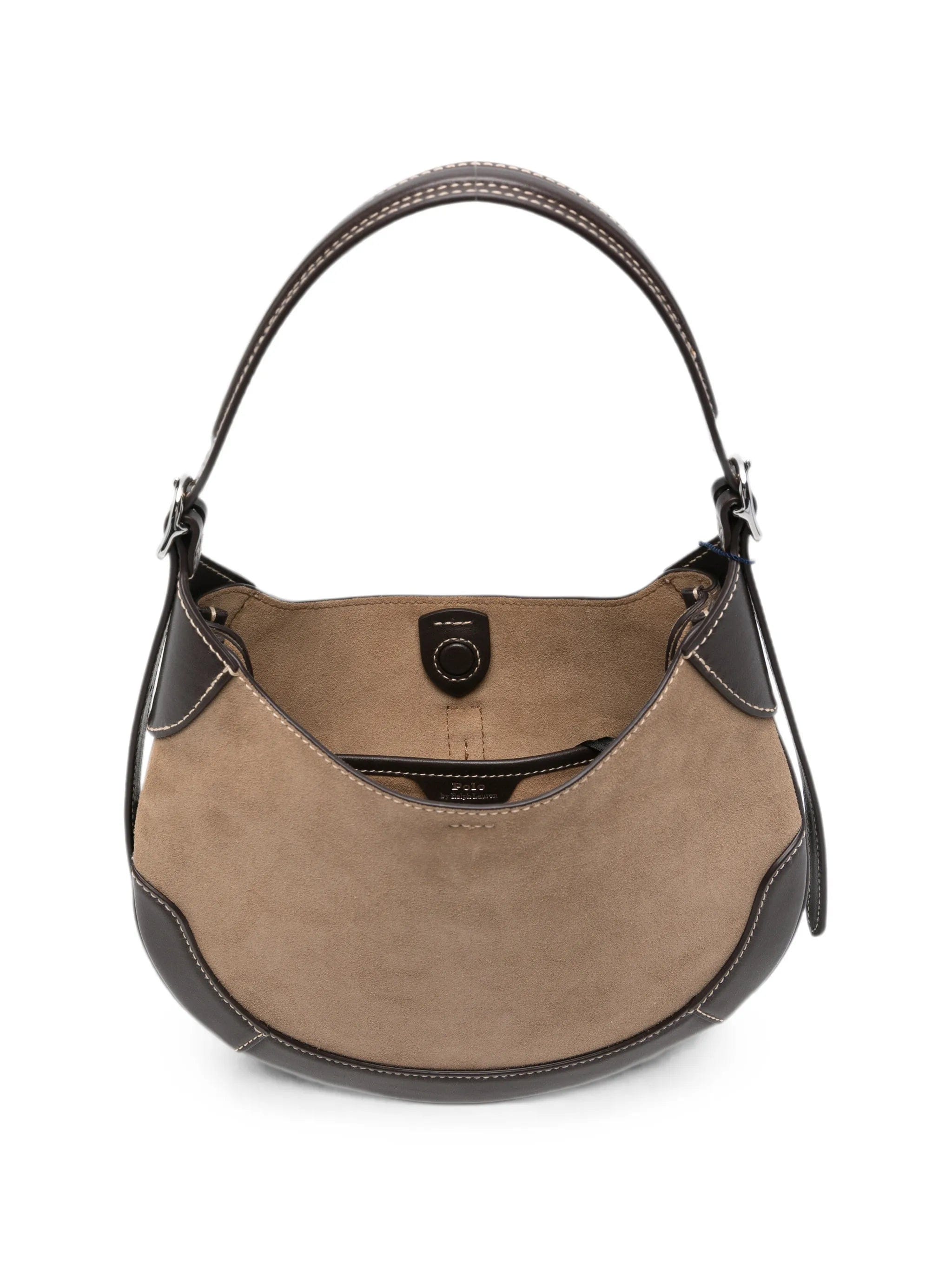 Polo Ralph Lauren Polo ID panelled suede shoulder bag