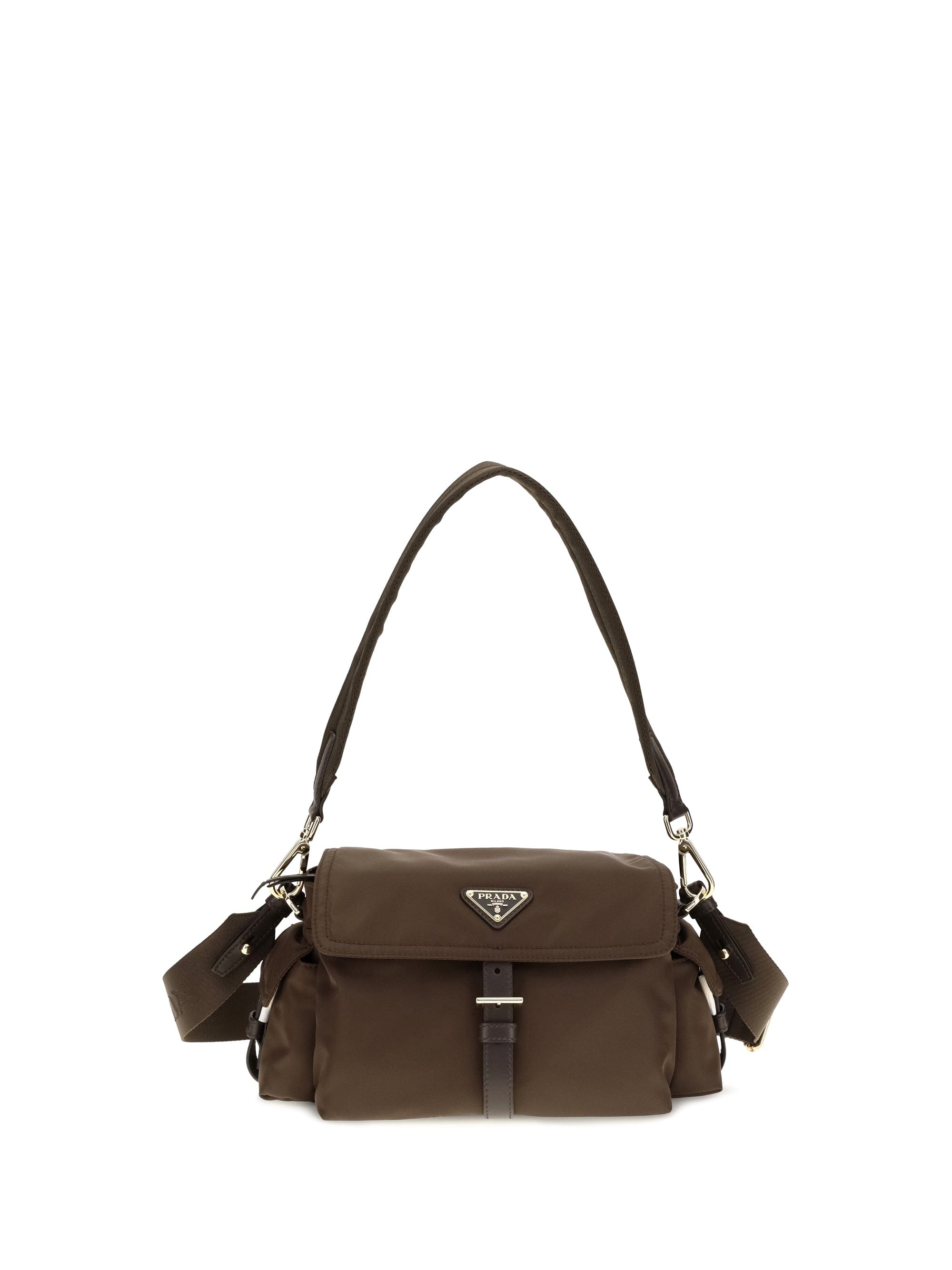Prada Pattina Shoulder Bag — Brown