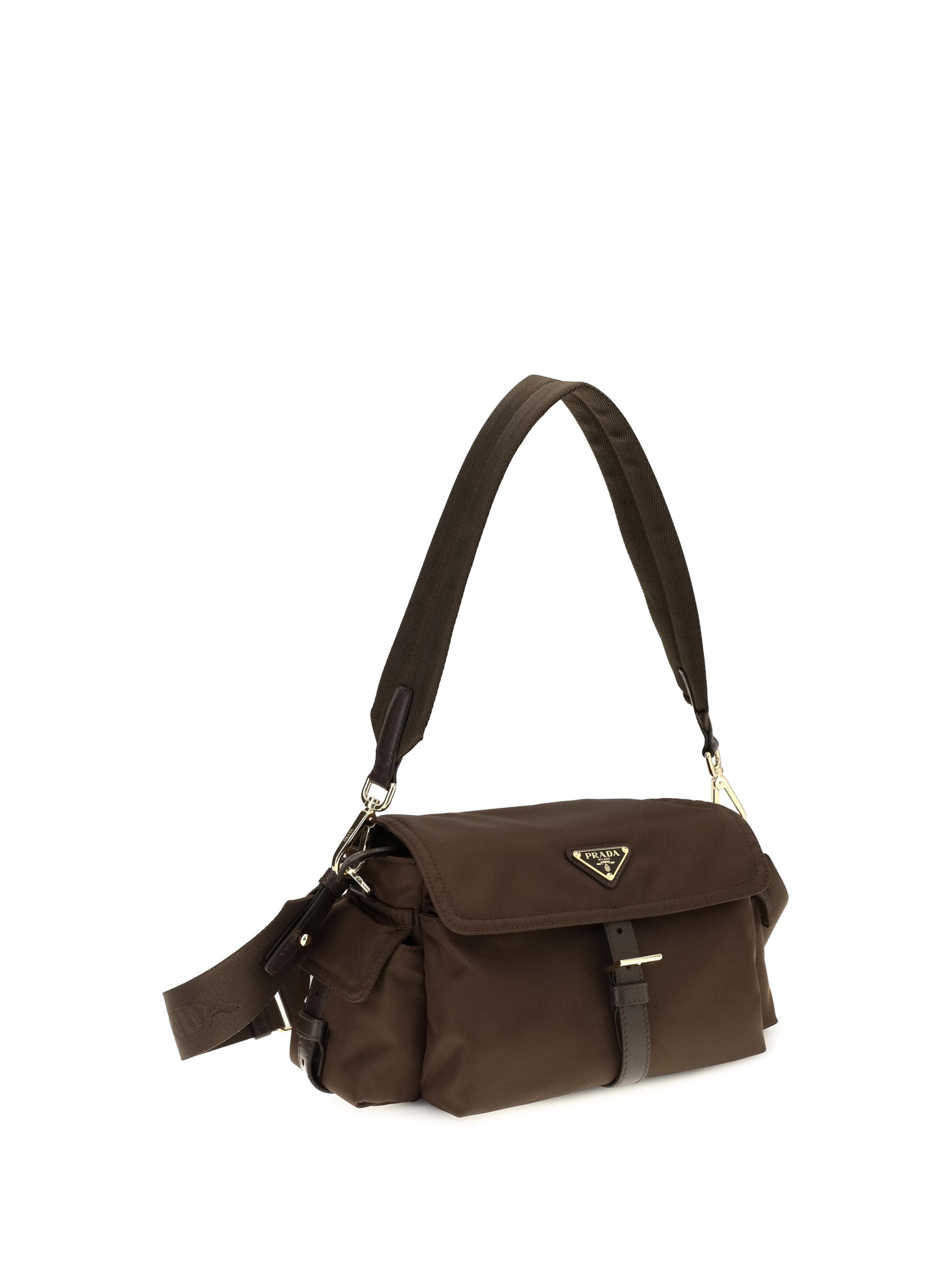 Prada Pattina Shoulder Bag — Brown