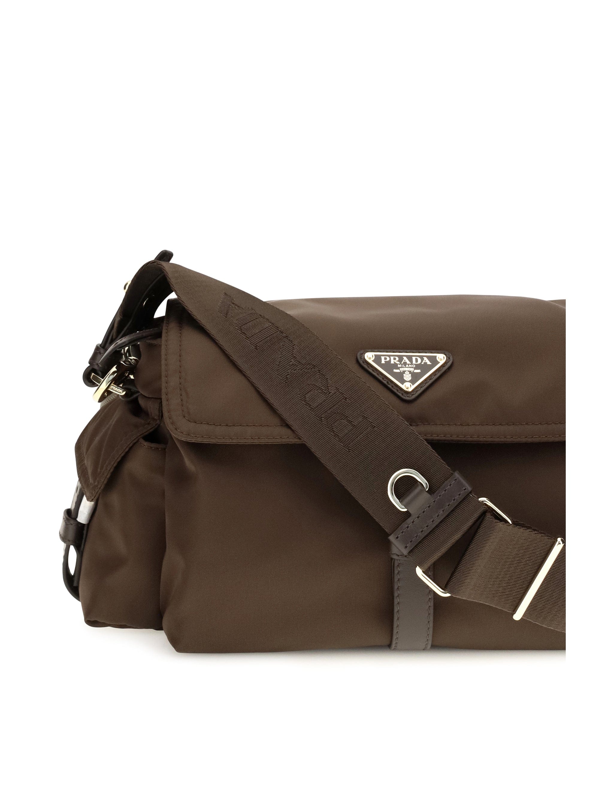 Prada Pattina Shoulder Bag — Brown