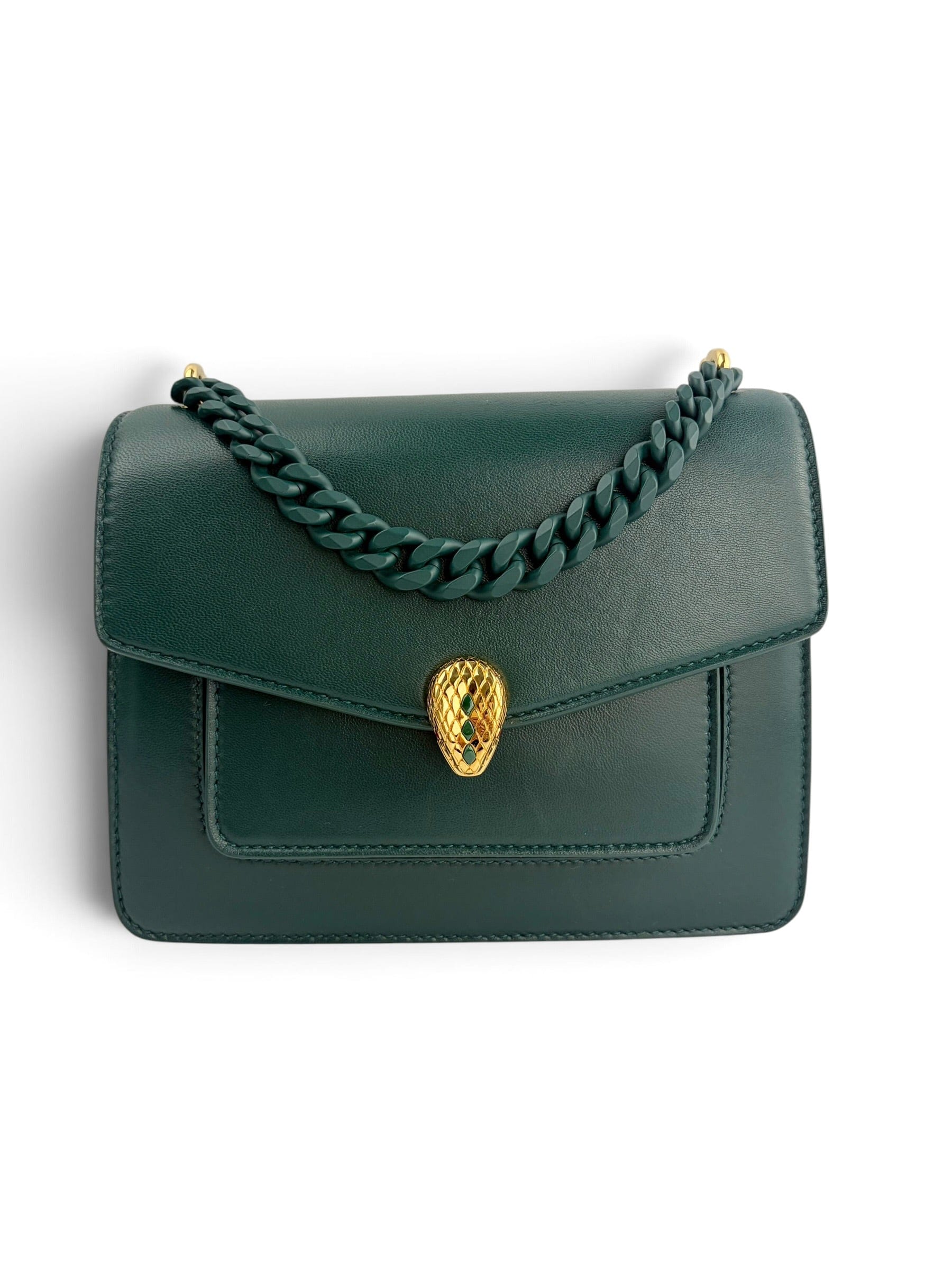 Bvlgari Forest Emerald Green Leather Serpenti Forever